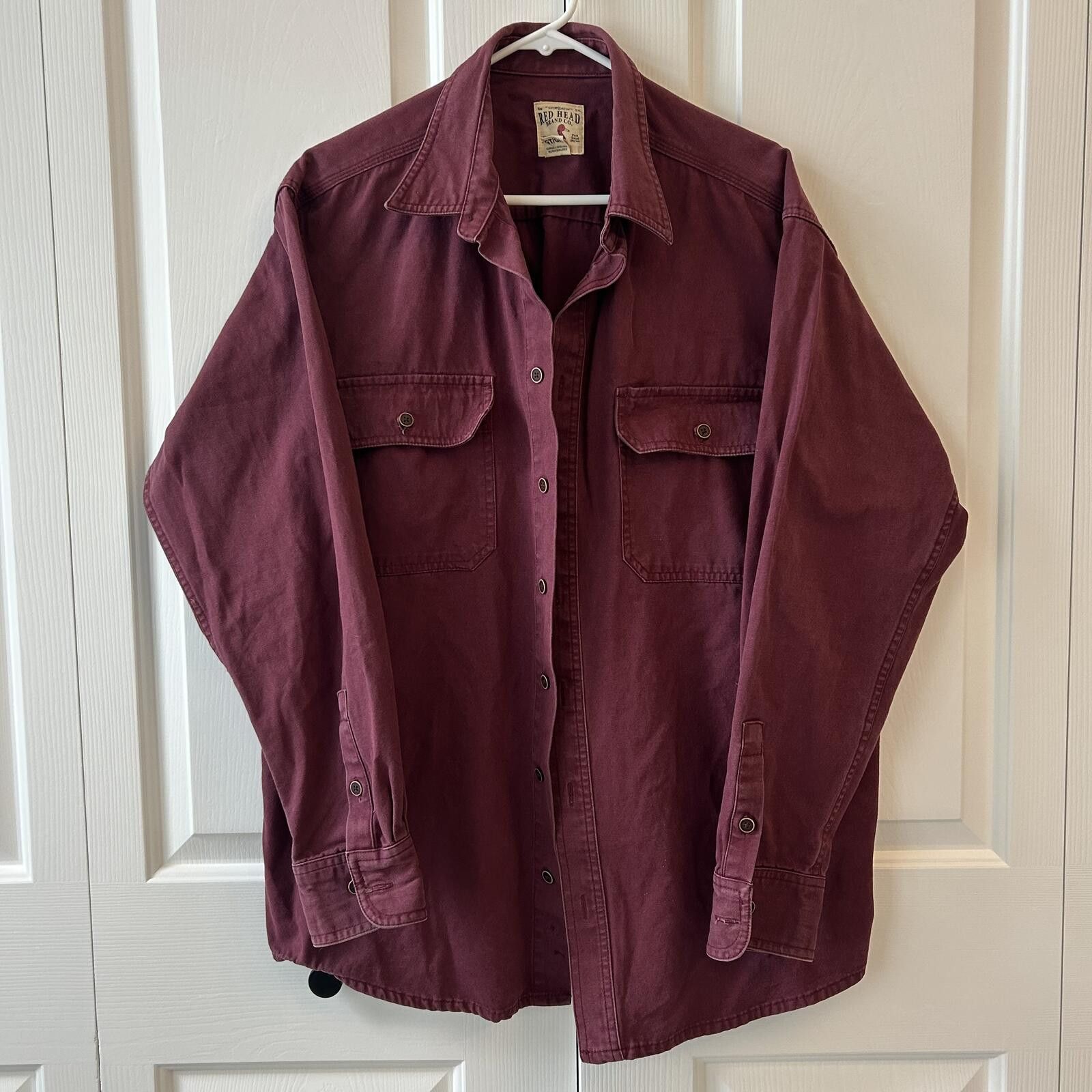 Redhead RedHead Maroon Casual ButtonDown Shirt Men’s LG Tall Vintage Size US L / EU 52-54 / 3 - 1 Thumbnail