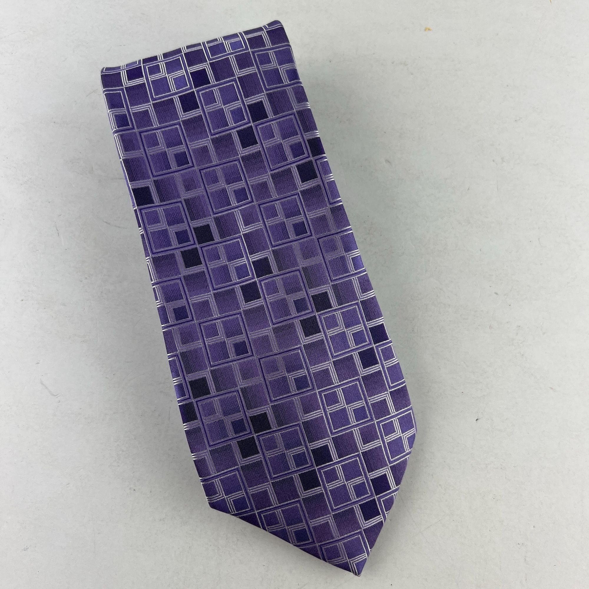 Other StateMents Purple Squares Necktie Tie Silk Size ONE SIZE - 1 Thumbnail