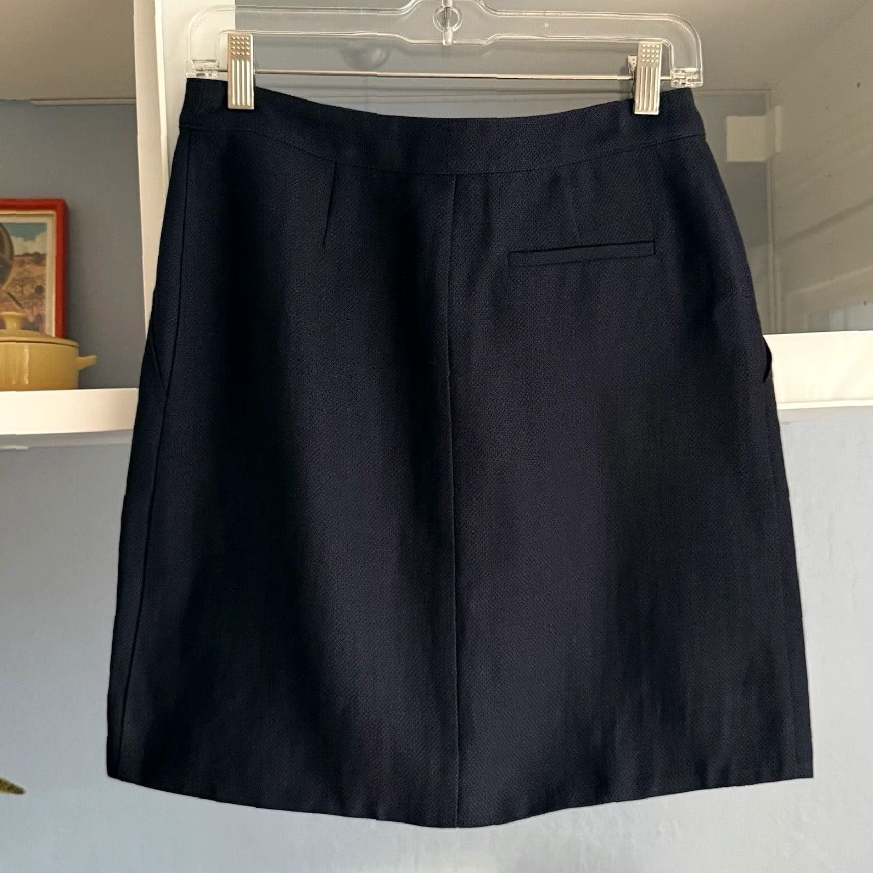 A.P.C. A.P.C. Liada Button Front Woven Linen/Cotton Mini Skirt Navy Blue Size 38 Size 26" / US 2 / IT 38 - 3 Thumbnail