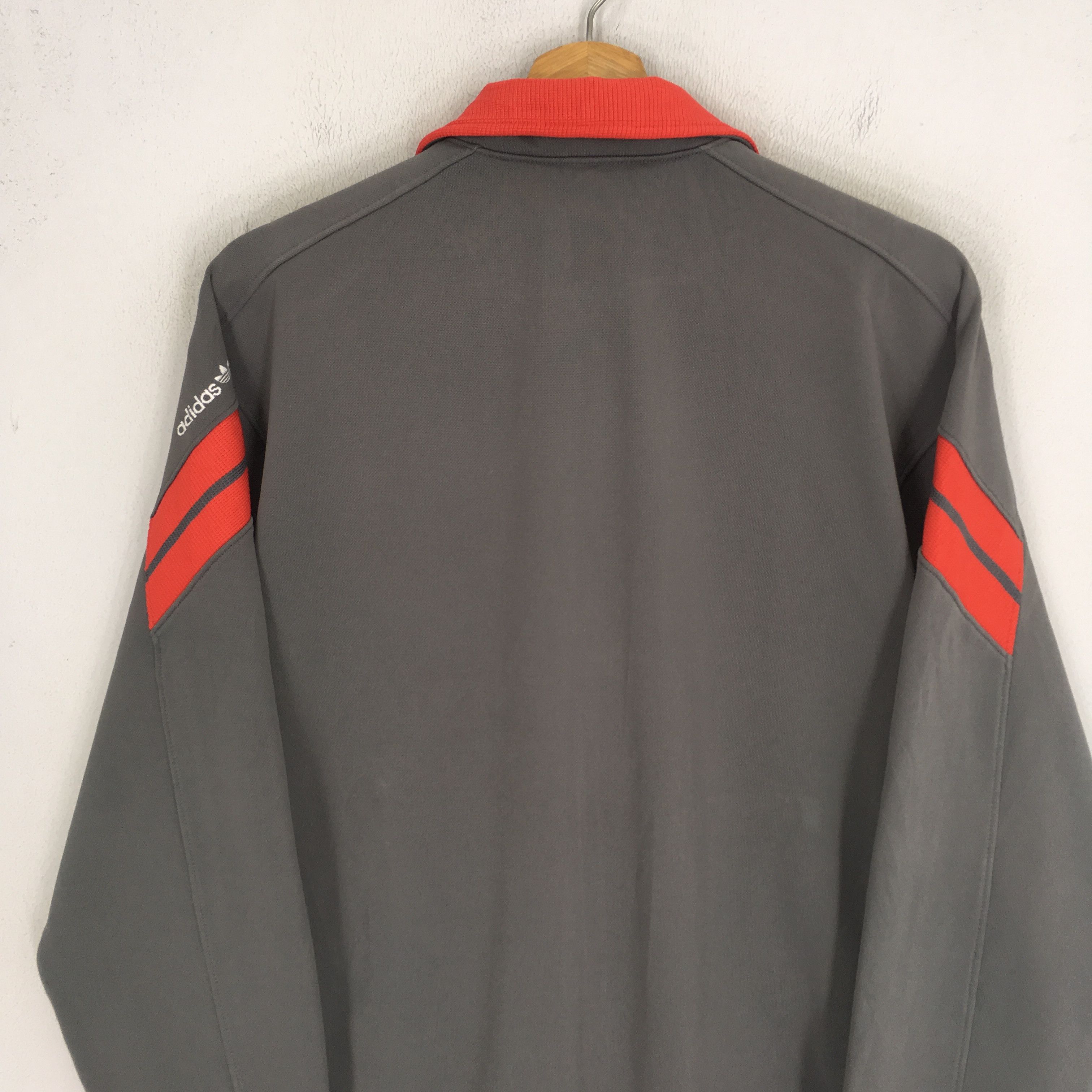 Adidas Vintage 90's Adidas Trefoil Grey Track Top Sweater Sports Size US M / EU 48-50 / 2 - 10 Thumbnail