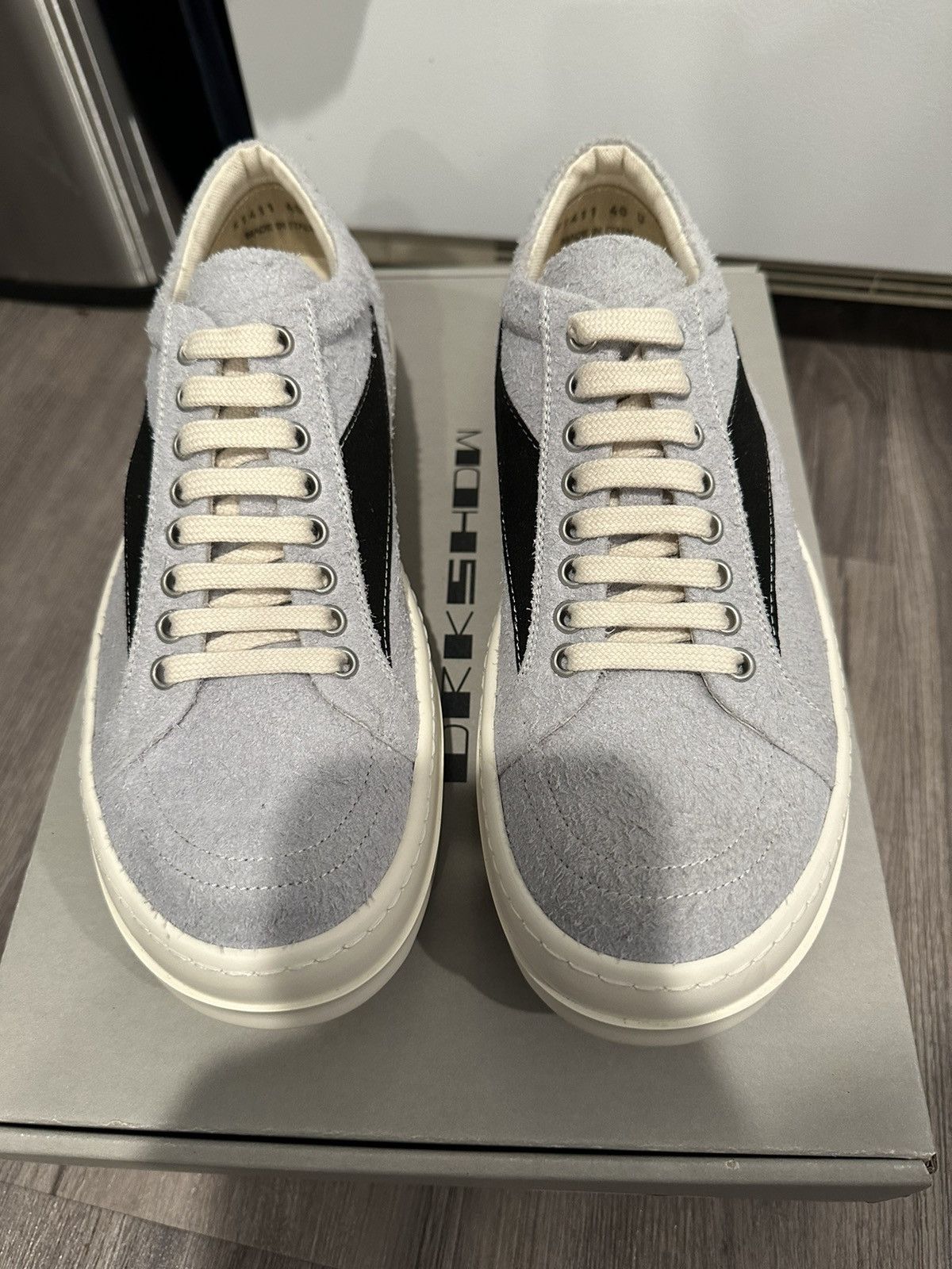 Pre-owned Rick Owens Drkshdw Vintage Low Vans Oyster Grey Size 40 Shoes In Oyster Milk