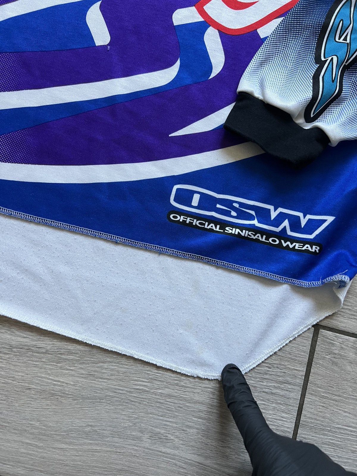 Other 1989 Vintage Sinisalo Worldwide Racing Motocross Jersey Size US XL / EU 56 / 4 - 12 Thumbnail