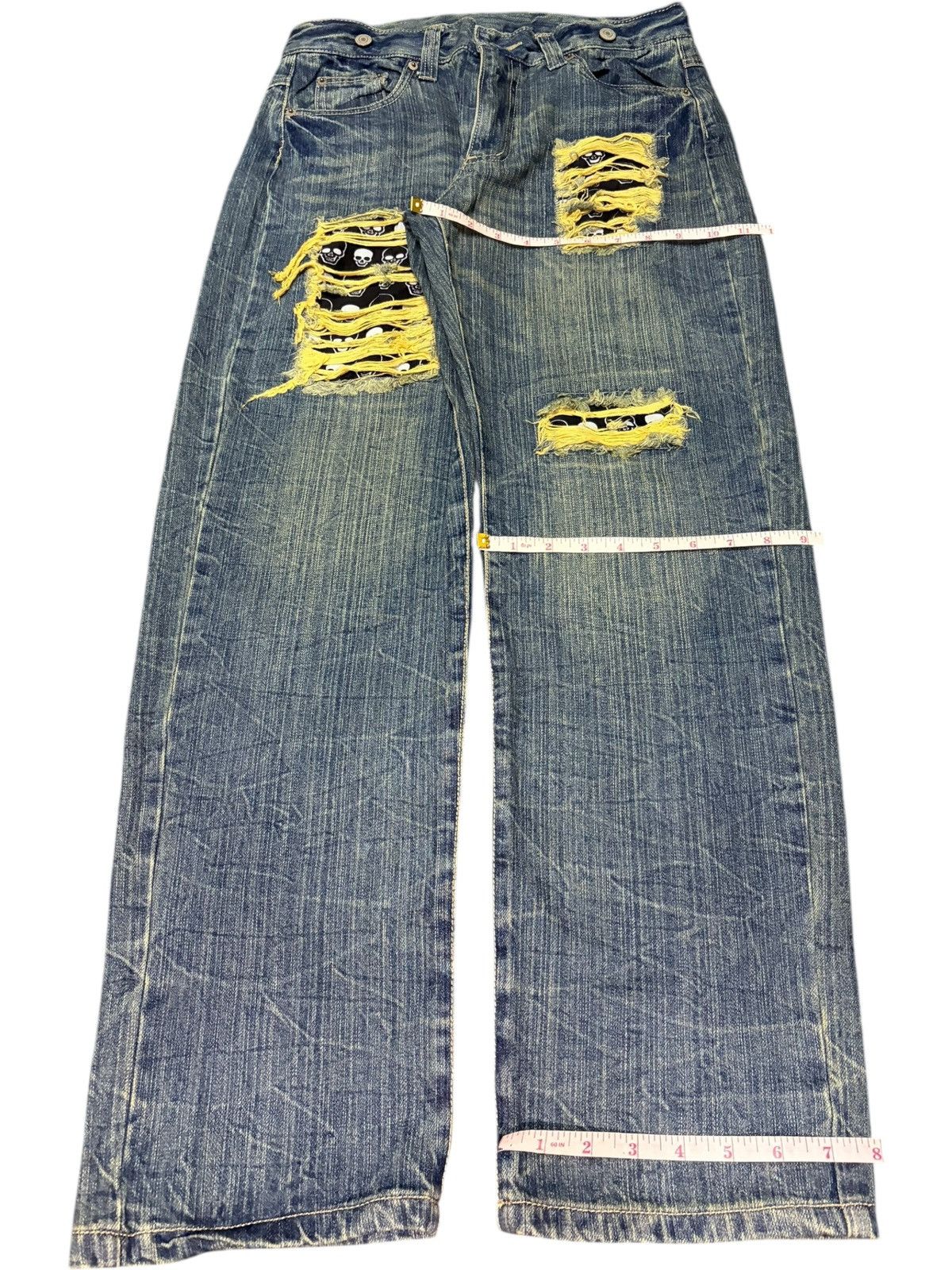 Junya Watanabe Vintage Japanese Brand Buckle Back Patch Distress Loose Jean Size 30" / US 8 / IT 44 - 8 Thumbnail