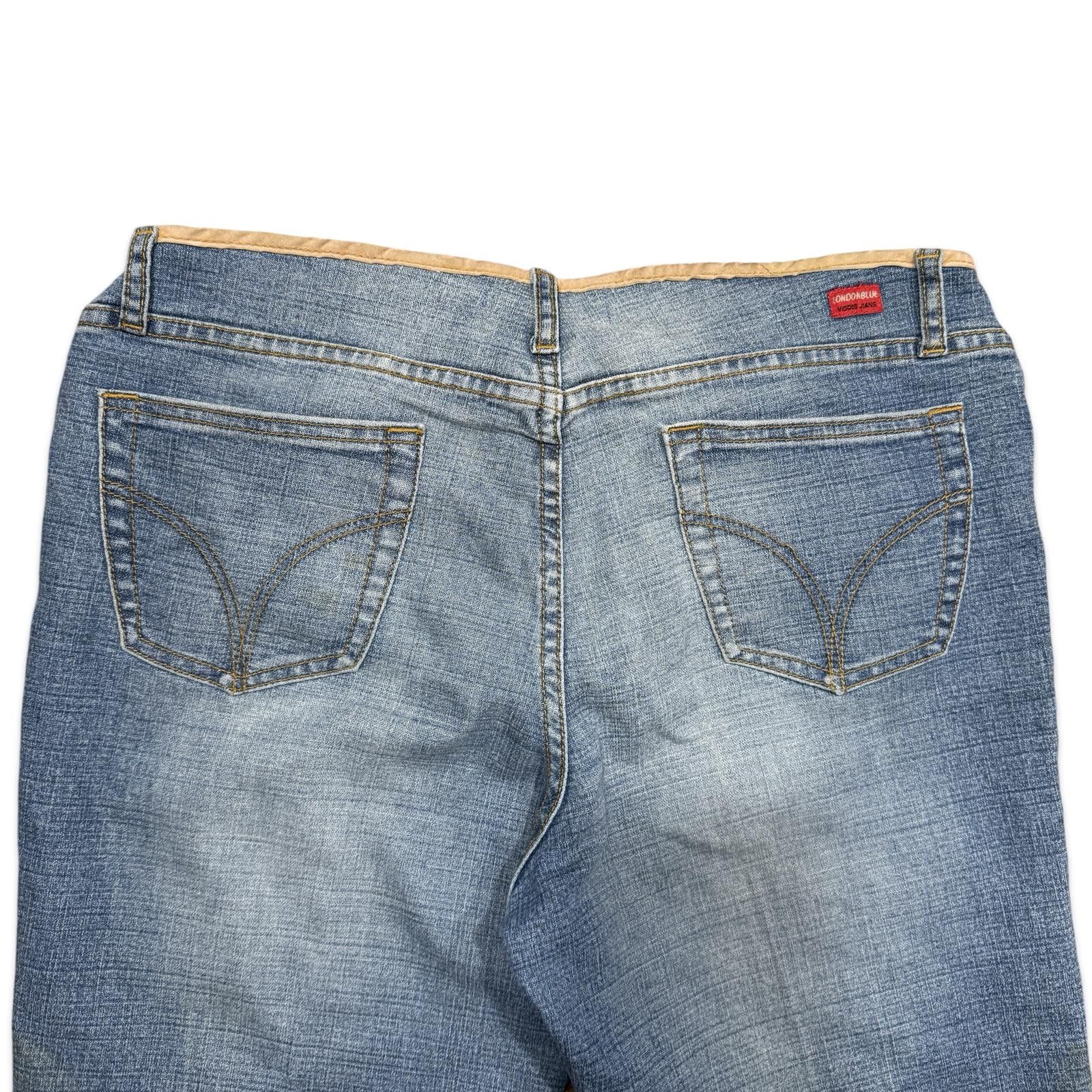 Designer London Blue Low Waist Viggos Jeans with Fringe Detailing Size 38" / US 16 / IT 52 - 9 Thumbnail