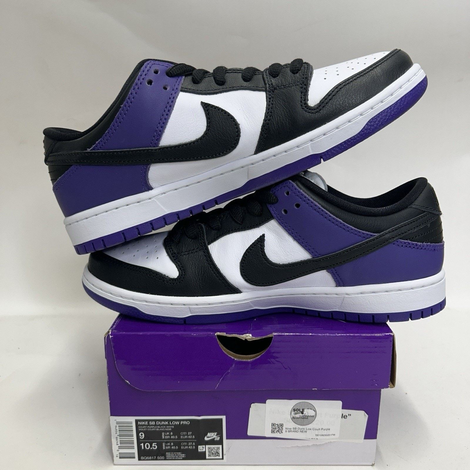 Nike Nike SB Dunk Low “Court Purple” BQ6817-500 Size US 9 / EU 42 - 3 Thumbnail