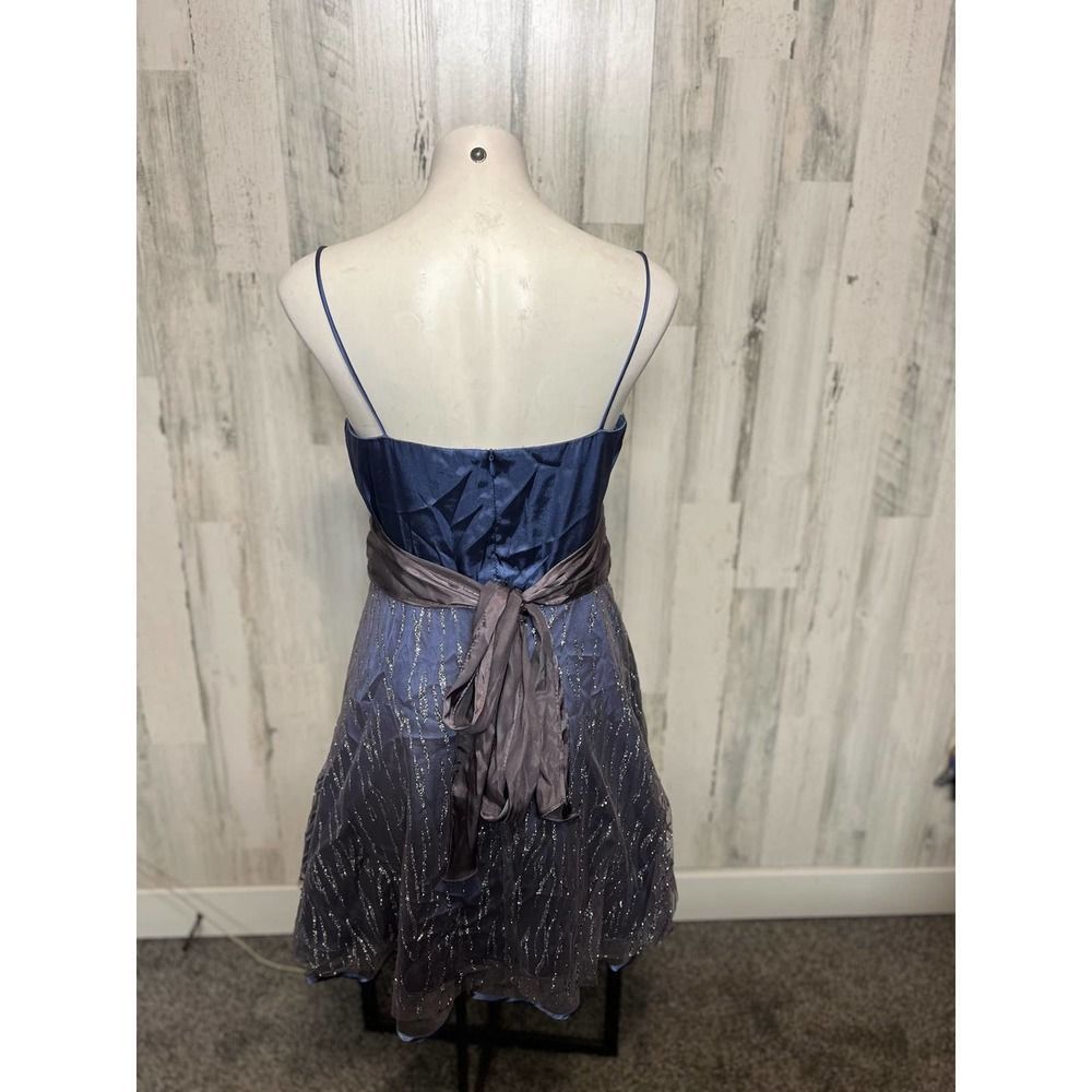 Other Jump Apparel Blue & Silver Glitter Fit & Flare Dress – Size Size L / US 10 / IT 46 - 3 Thumbnail