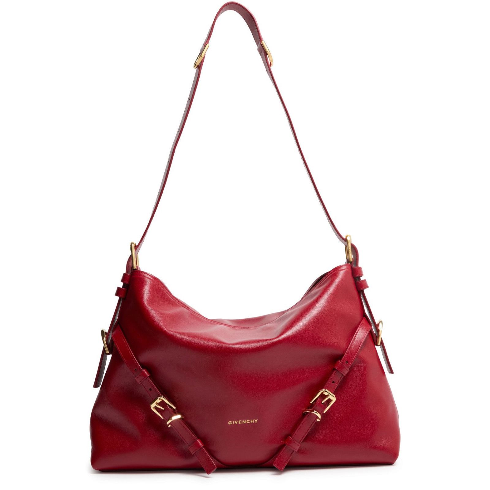 GIVENCHY Voyou Medium Dark Red Leather Shoulder Bag New And