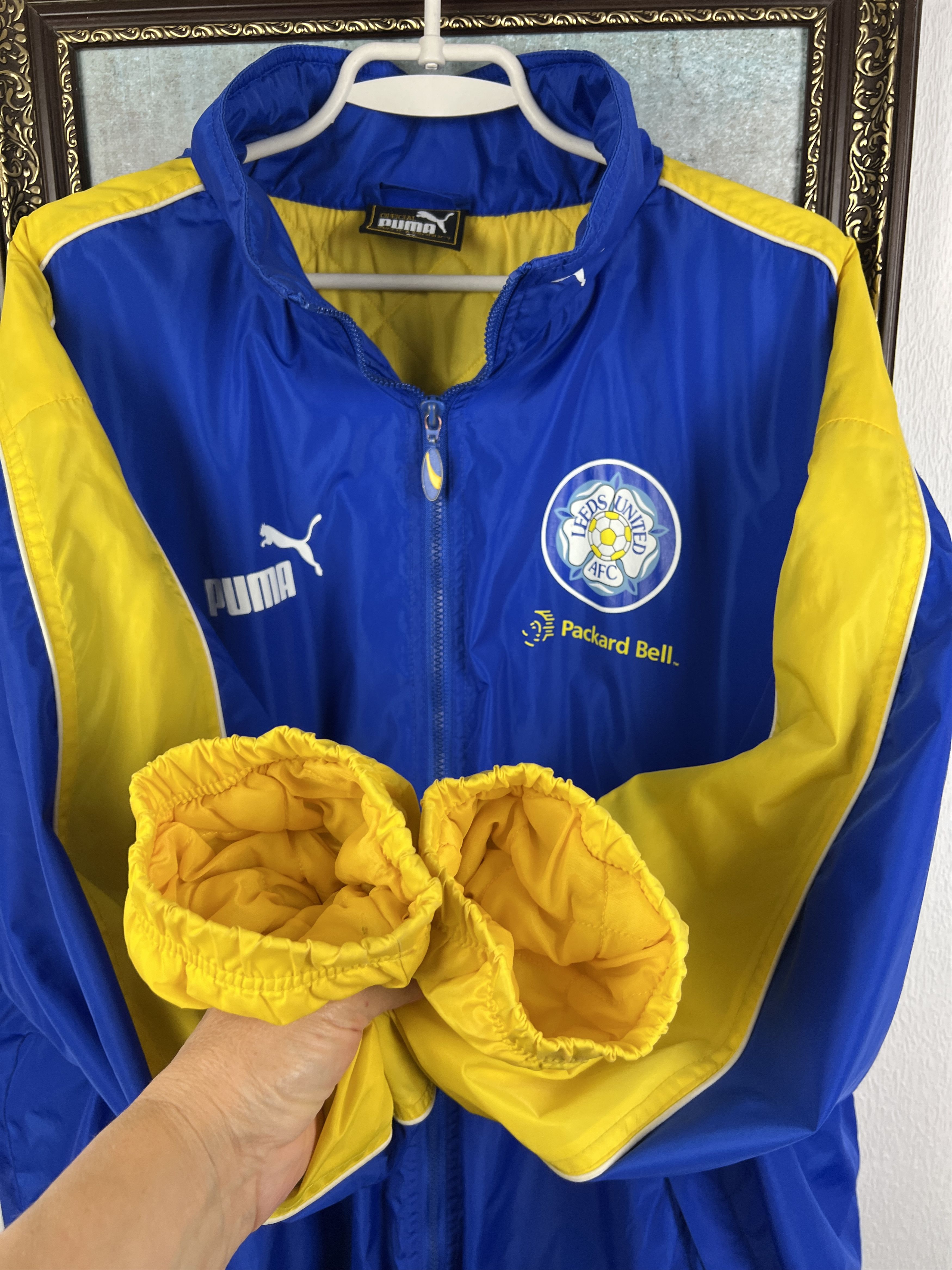 Puma Vintage 90's Puma Leeds United Football Padded Jacket Soccer Size US XL / EU 56 / 4 - 6 Thumbnail