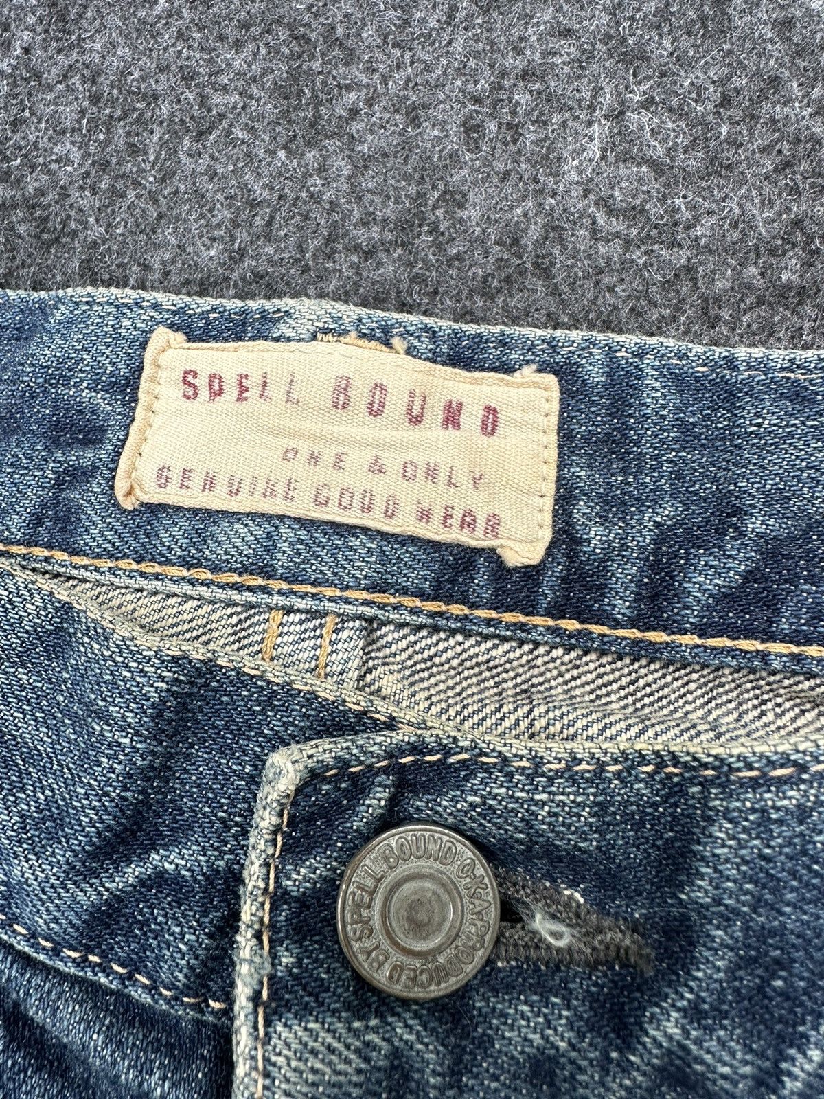 Warehouse 🔥 Vintage Spell Bound Japan Flare Distressed Denim D26 Size US 34 / EU 50 - 12 Thumbnail