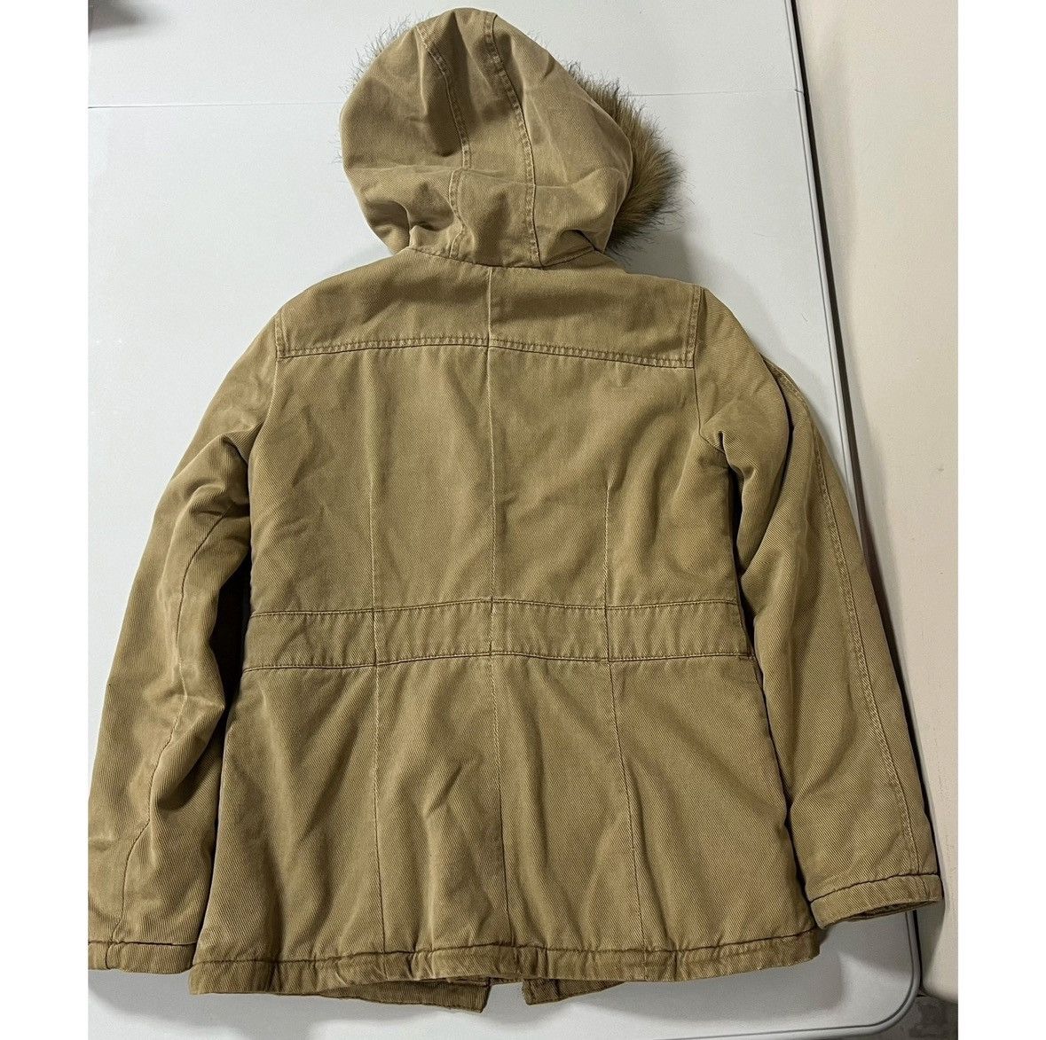 American Eagle Outfitters Brown Beige Fur Cargo Winter Jacket Coat Outerwear Size S ✨ Size S / US 4 / IT 40 - 8 Thumbnail