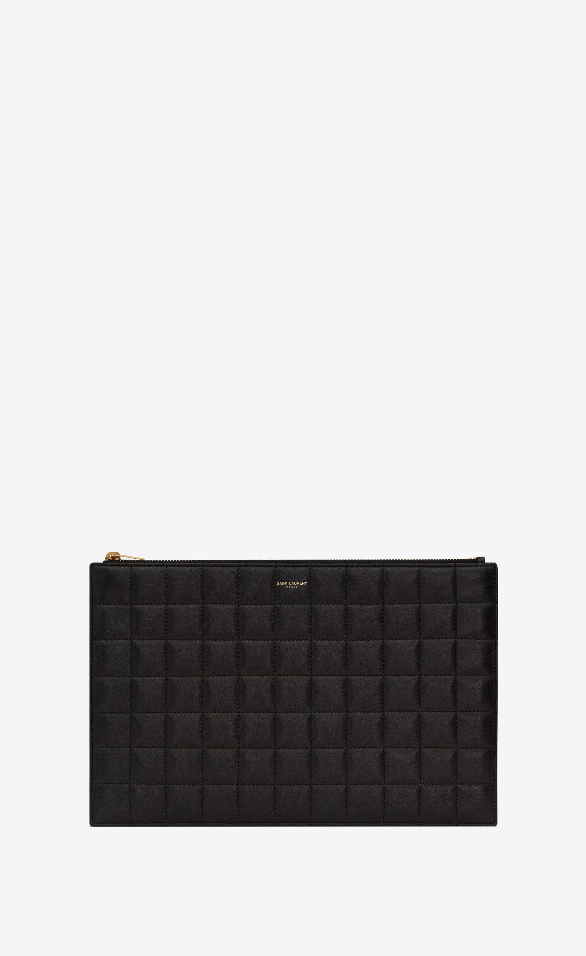 Saint Laurent Paris o1s1wg110125 Size: OS / 758196 Matelassé Carré Tablet Pouch Size ONE SIZE - 1 Thumbnail