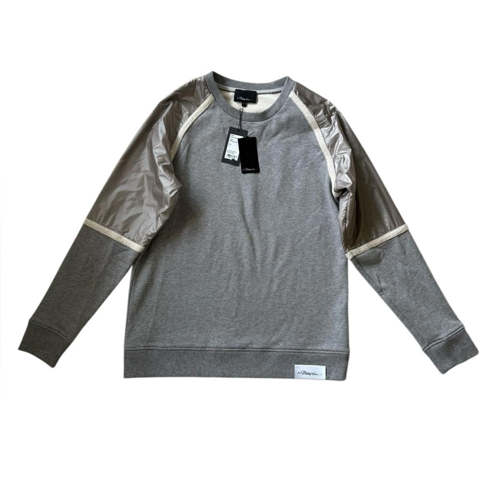 3.1 Phillip Lim 3.1 Phillip Lim Grey Melange Sweatshirt Nylon Combo Sleeves Size US S / EU 44-46 / 1 - 1 Thumbnail