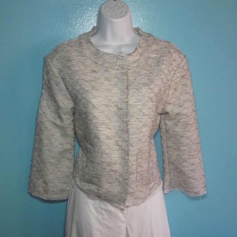 Limi Feu Mimi Mua Cropped Summer Tweed Snap Front Blazer Womens Size Size S / US 4 / IT 40 - 9 Thumbnail