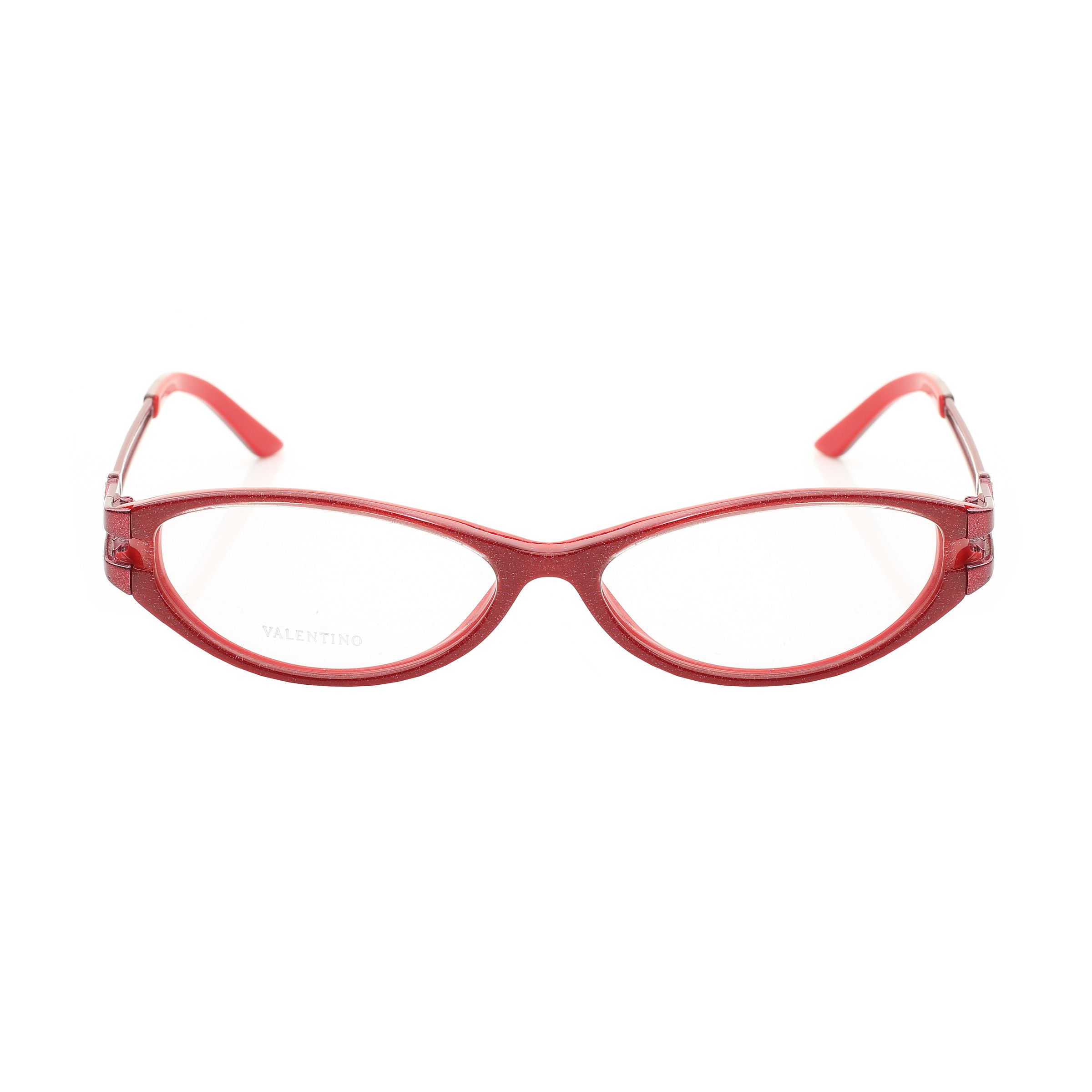 Valentino Valentino '00s Red Plastic Glitter Crystal Signature Glasses Size ONE SIZE - 1 Thumbnail