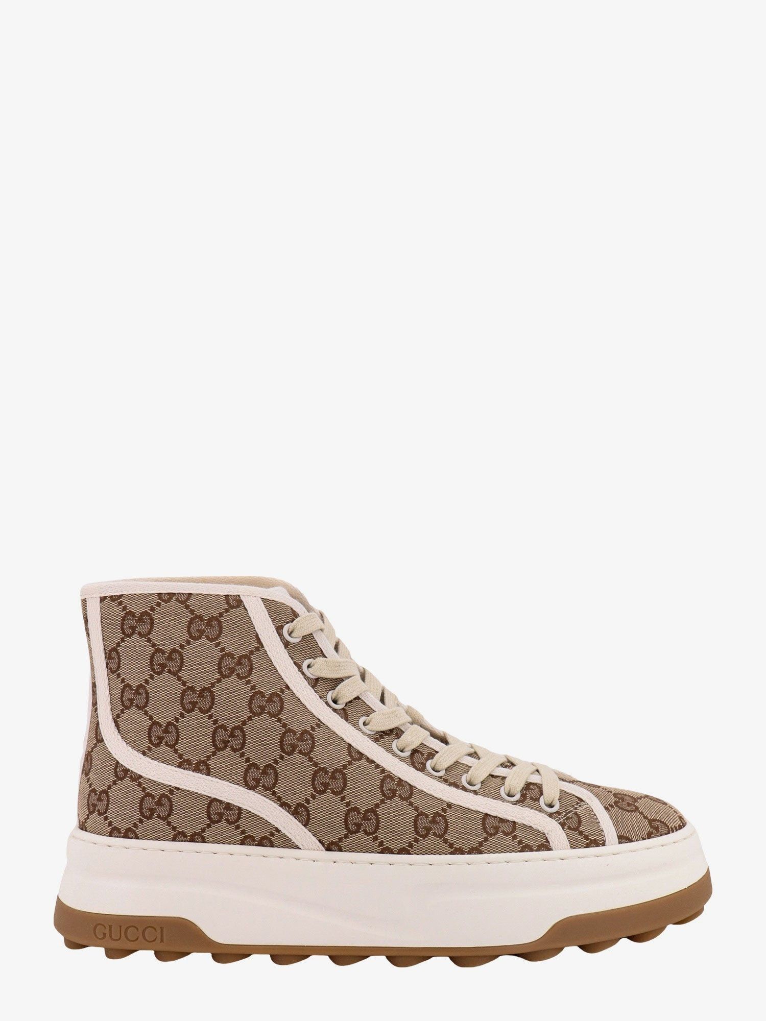 Gucci o1mt1gz0425 Men's GG High-Top Sneakers in Beige Size US 7 / EU 40 - 1 Thumbnail