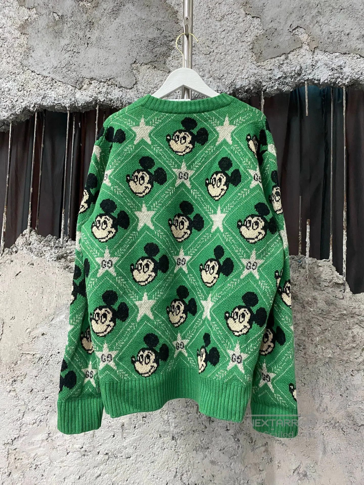 Gucci Green Mickey Mouse Star Pattern Knit Sweater. Size US S / EU 44-46 / 1 - 2 Thumbnail