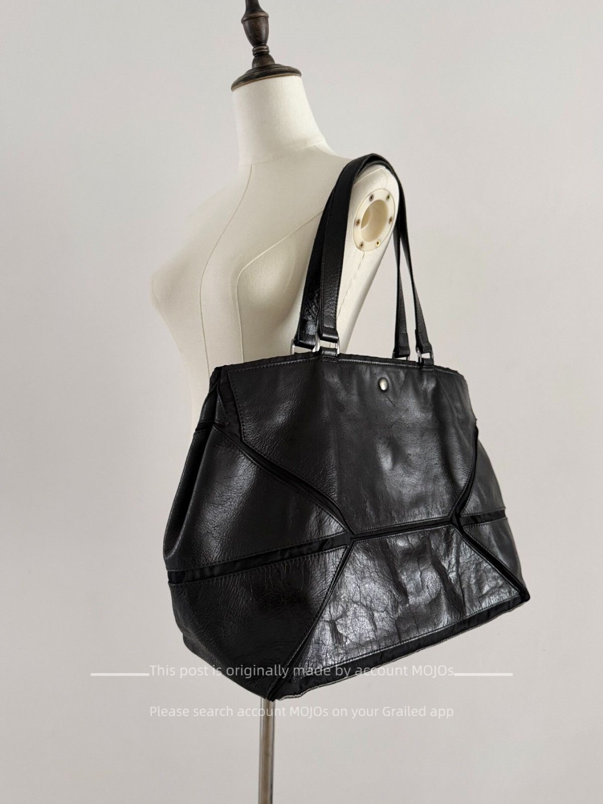 Issey Miyake Vintage Miyake Design Studio Black Leather Messenger