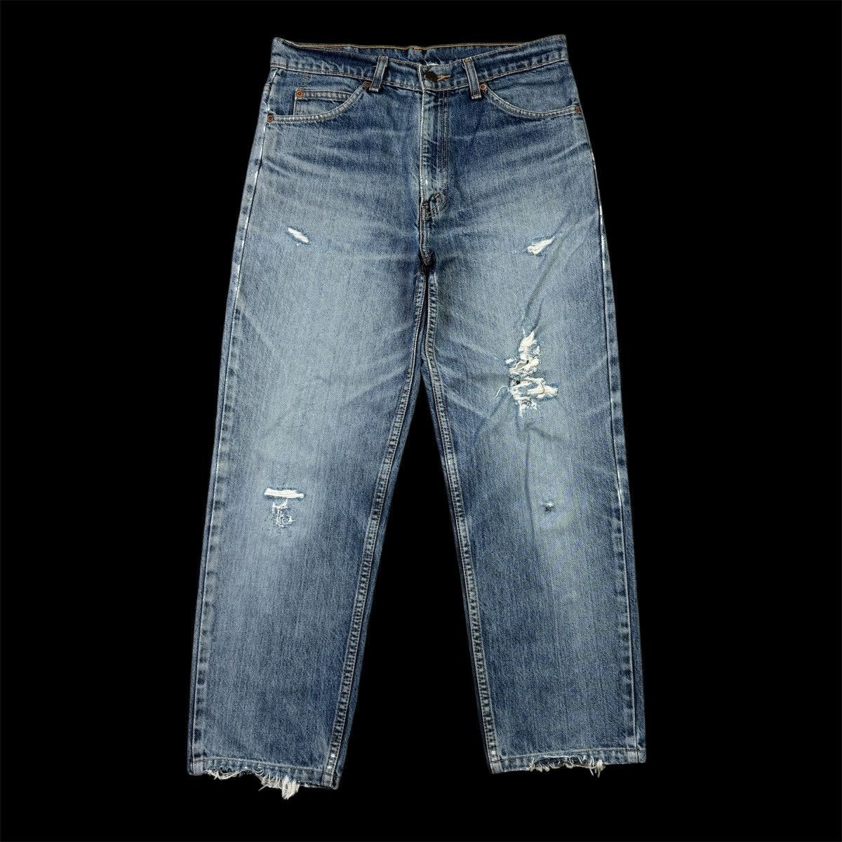 If Six Was Nine × Levi's × Vintage 💥Vintage 90s Levis 609 Orange Tab Distressed Ripped Jean Size US 31 - 1 Thumbnail