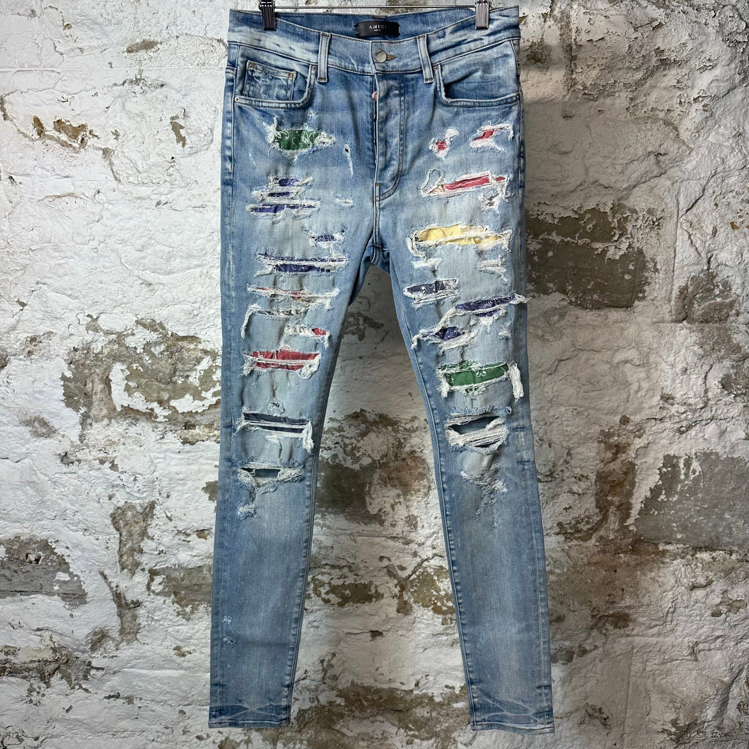Amiri Amiri Angel Cherub Logo Blue Denim Jeans Sz 32 | Grailed
