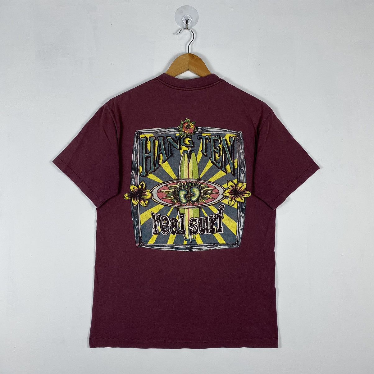 Hang Ten Vintage 90's HANG TEN Real Surf Longboards Graphic Surf Tee Size US M / EU 48-50 / 2 - 2 Thumbnail