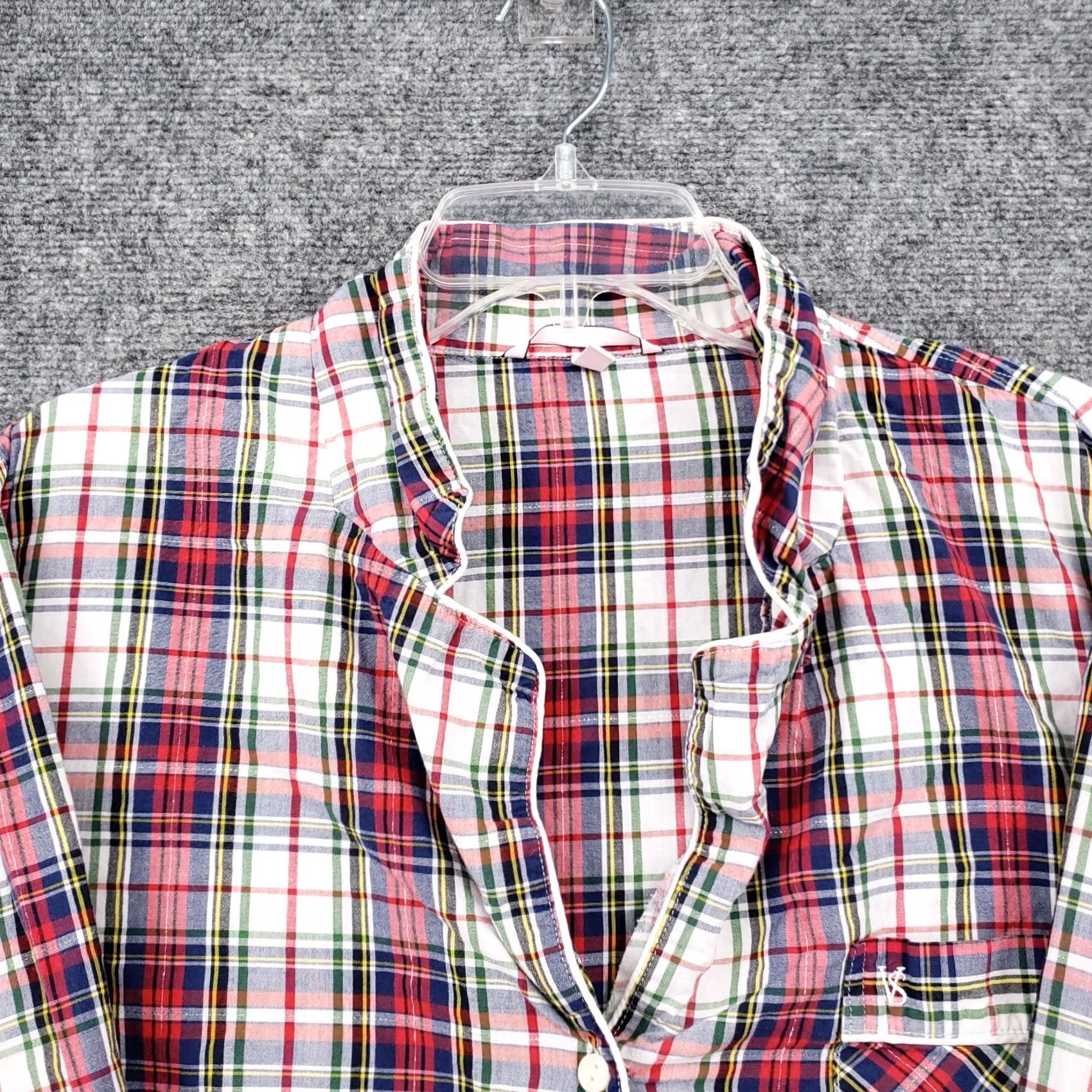 Victoria's Secret Victoria's Secret Pajama Top Women's XL Red Cotton Plaid Button Up Sleepwear Tartan Cotton Blend Size XL / US 12-14 / IT 48-50 - 3 Thumbnail