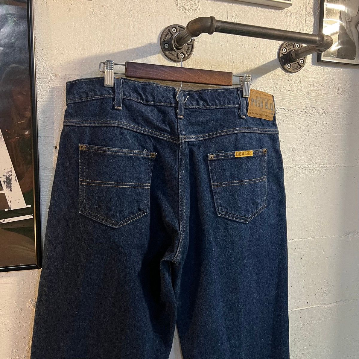 Other Vintage 90's Prison Blues Raw Denim Relaxed Fit Jean 37 x 28 Size US 37 - 4 Thumbnail