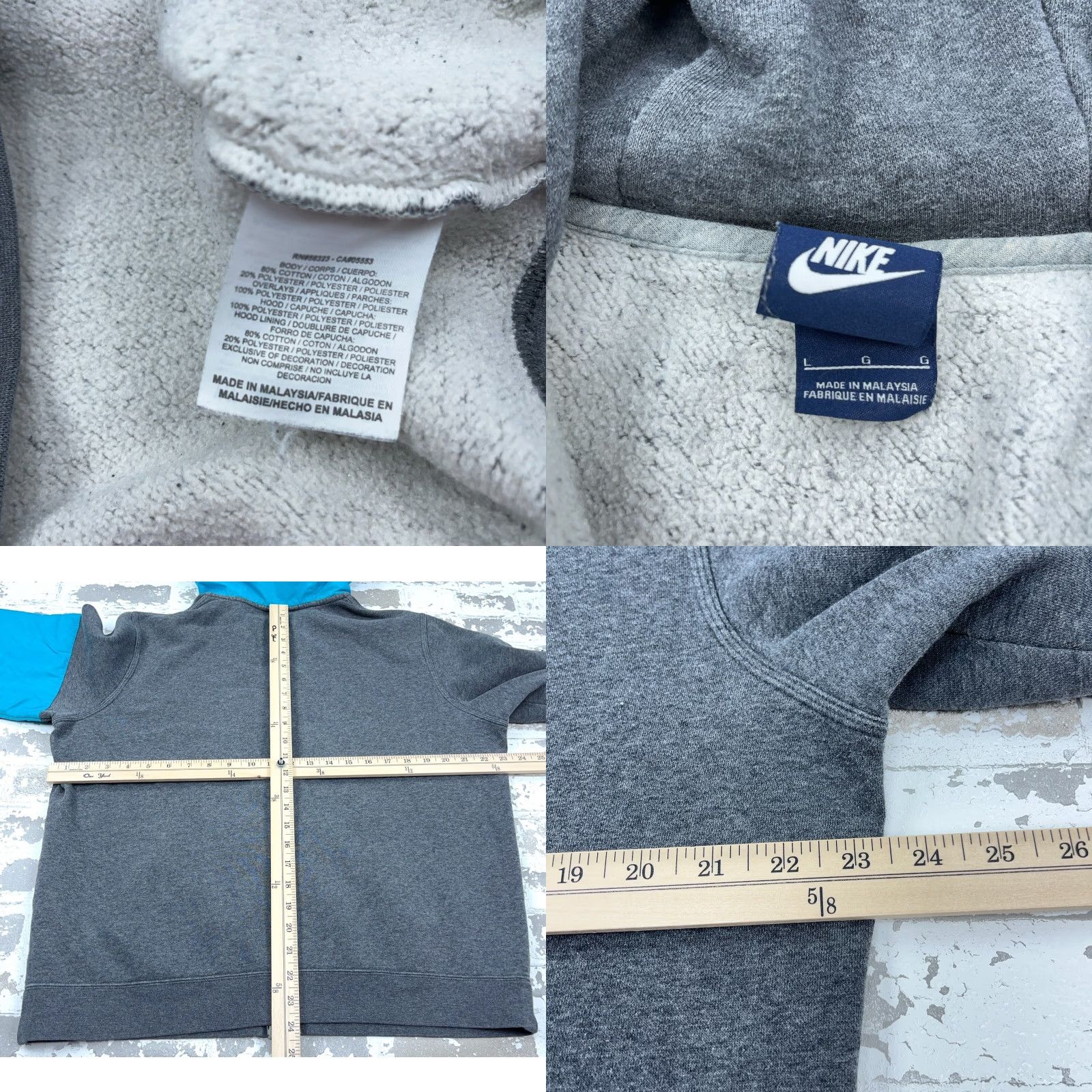Nike Nike Hoodie Men L Gray Blue Full Zip Sweatshirt Jacket Logo Zipper Sports 90s Style Womens? Size US L / EU 52-54 / 3 - 8 Thumbnail