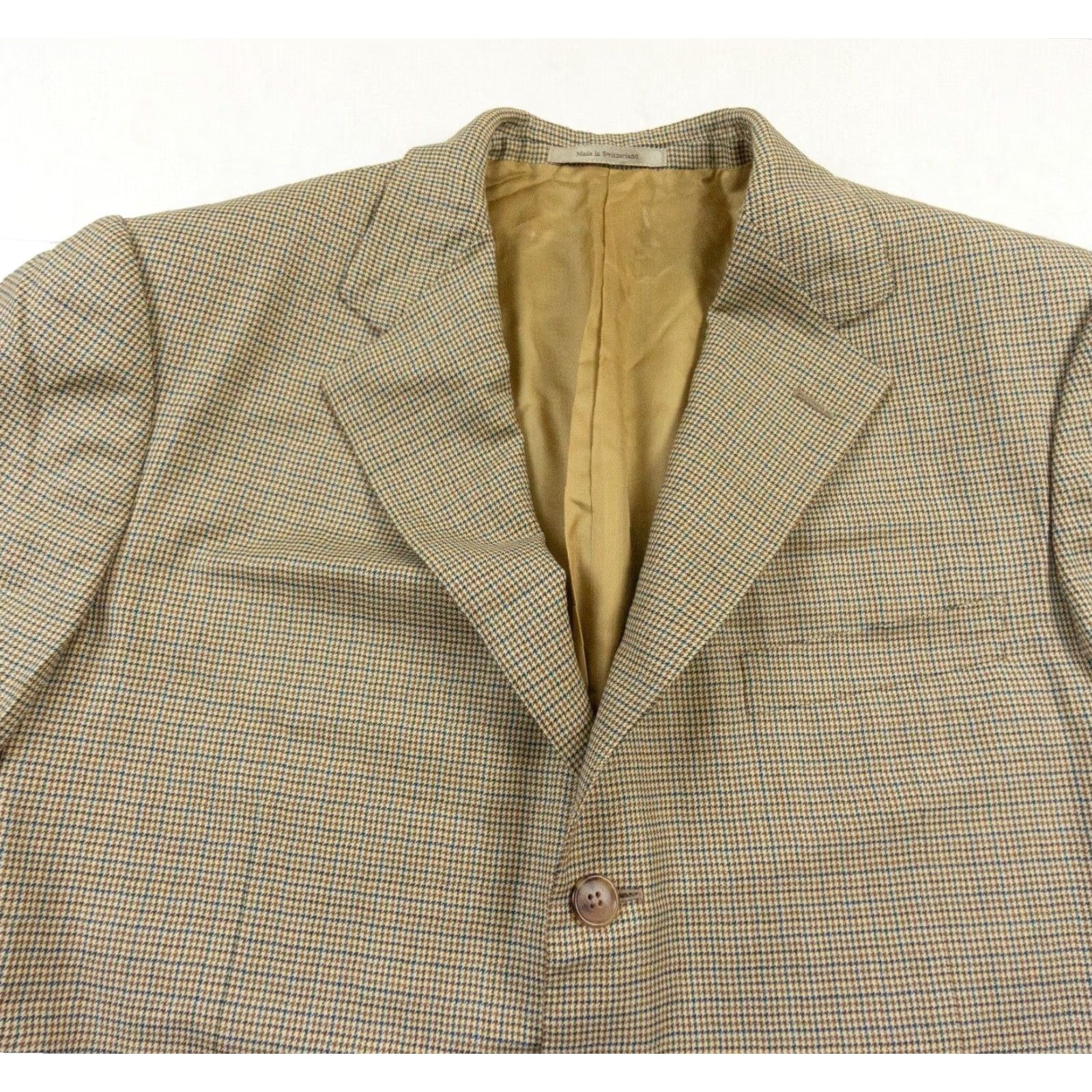 Ermenegildo Zegna Ermenegildo Zegna Blazer Mens 54 Brown Wool Check Jacket Regular Fit Preppy Size 54R - 2 Thumbnail