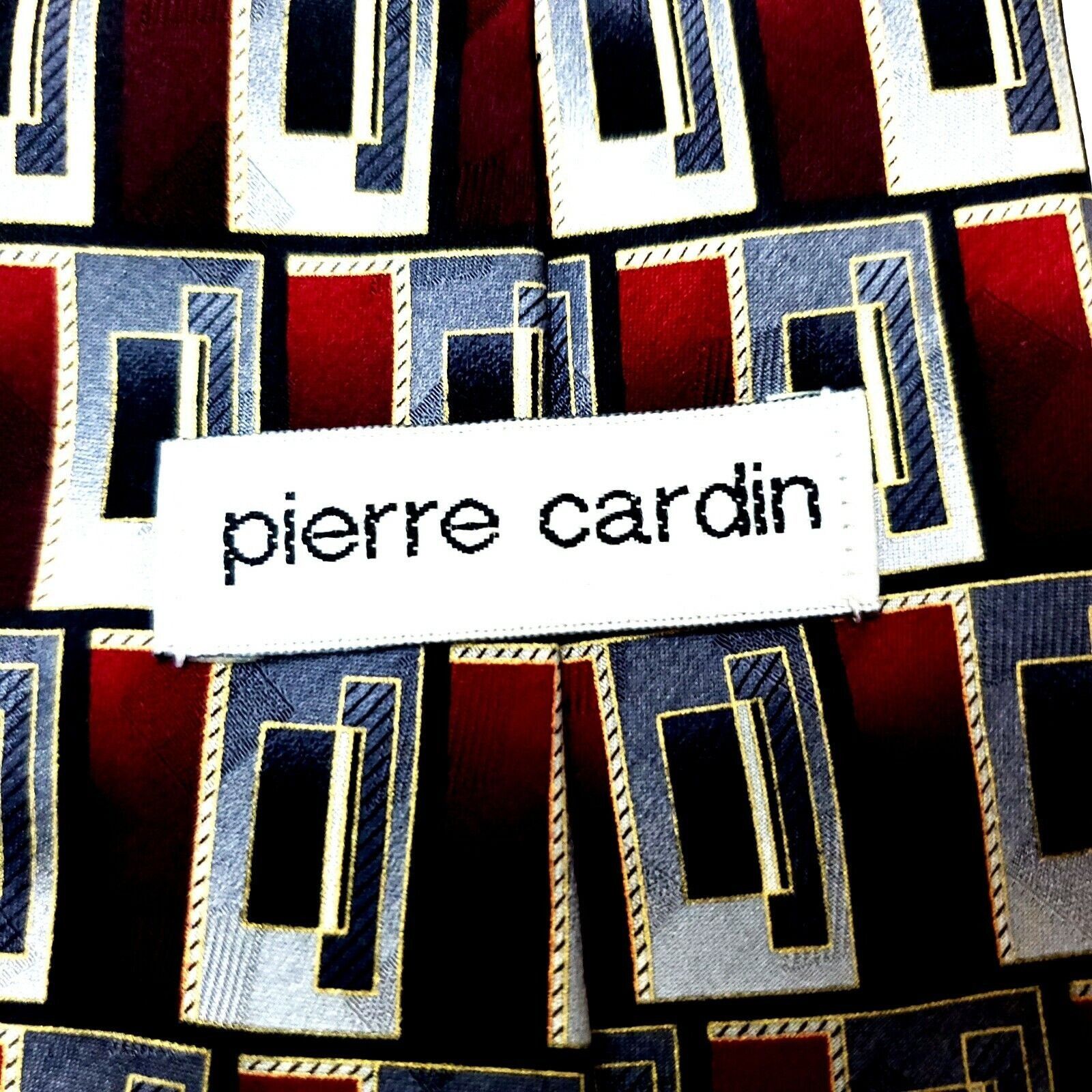 Pierre Cardin Pierre Cardin Silk Tie Red Geometric Short Print Size ONE SIZE - 3 Thumbnail