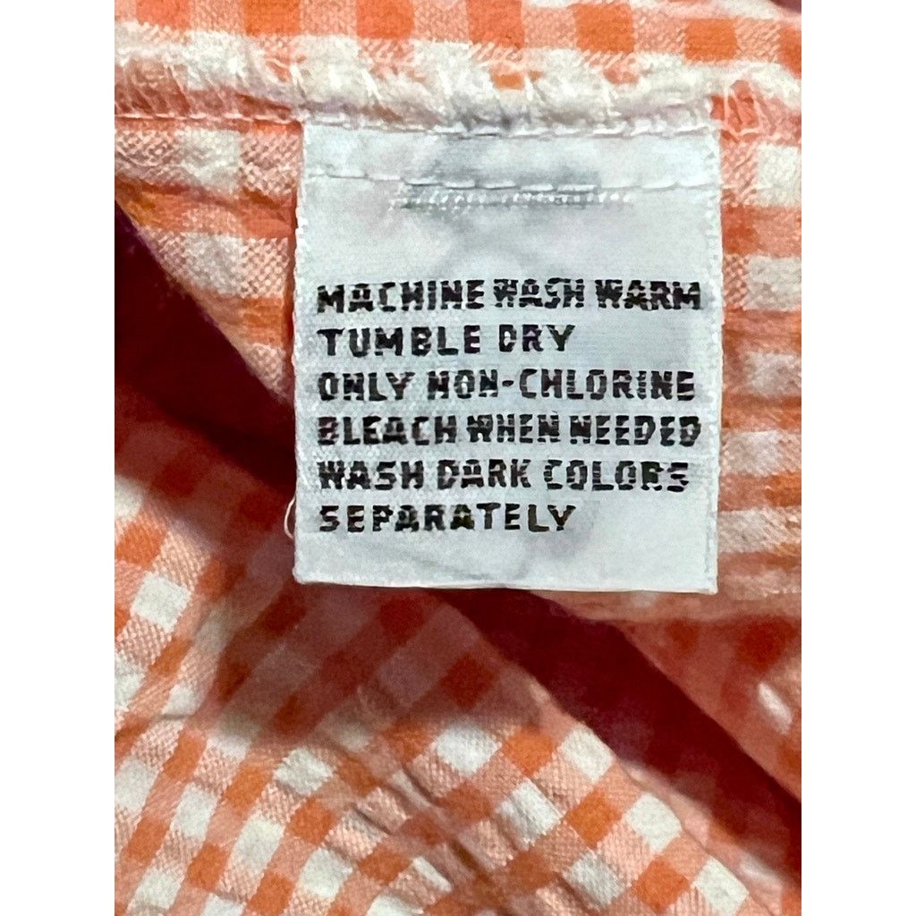 Geoffrey Beene Men's M Geoffrey Beene Seersucker Orange White Short Sleeve Size US M / EU 48-50 / 2 - 6 Thumbnail