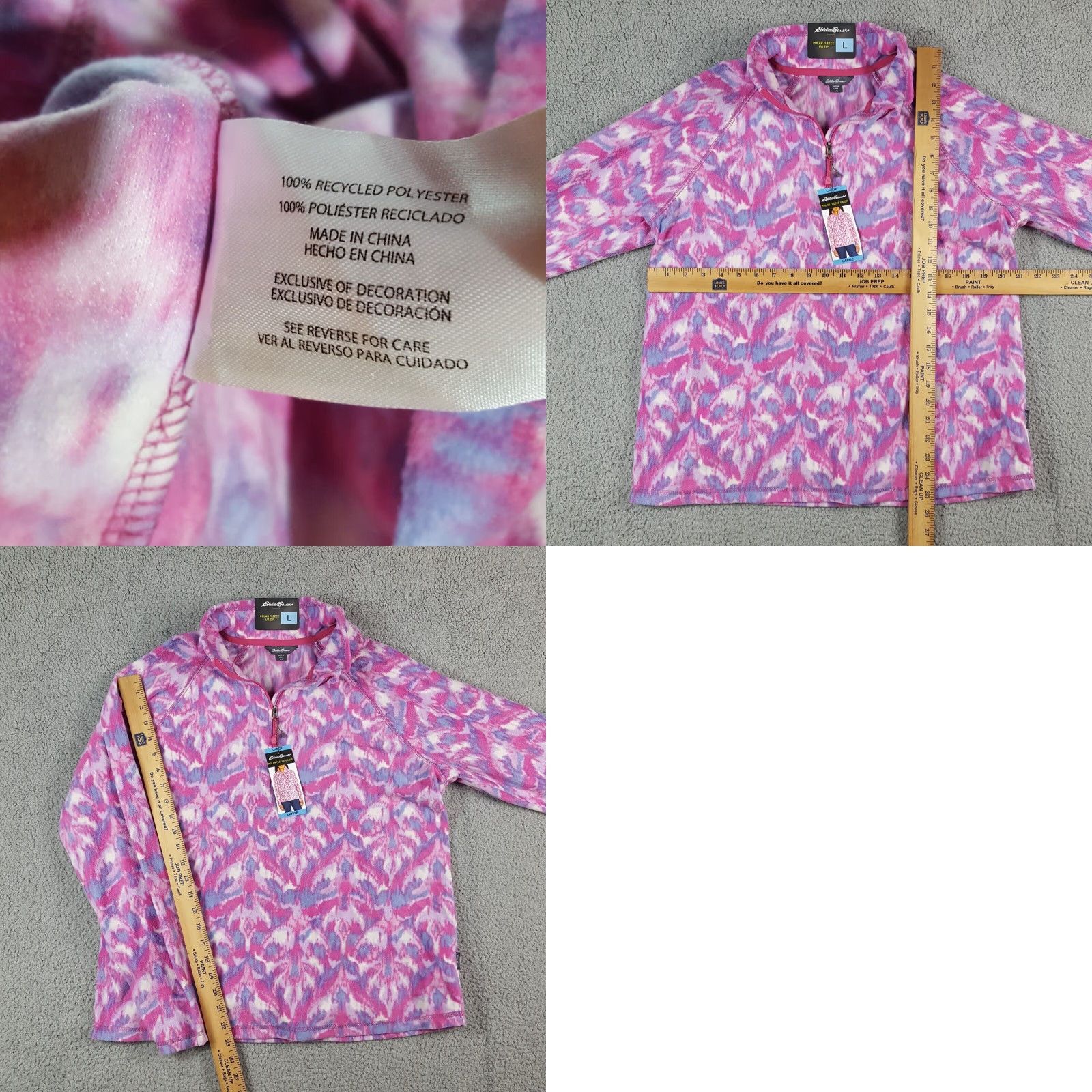 Eddie Bauer Eddie Bauer Sweatshirt 1/4 Zip Fuzzy Fleece Sherpa Adult Womens Large Pink Outdoor College Size L / US 10 / IT 46 - 8 Thumbnail