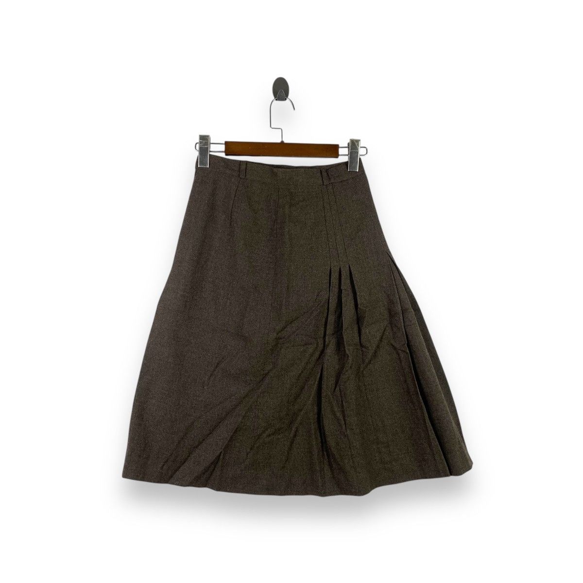 Vintage Vintage CHELL YAMAMOTO JAPSN Pleated Wool Midi Skirt Size 28" / US 6 / IT 42 - 1 Thumbnail