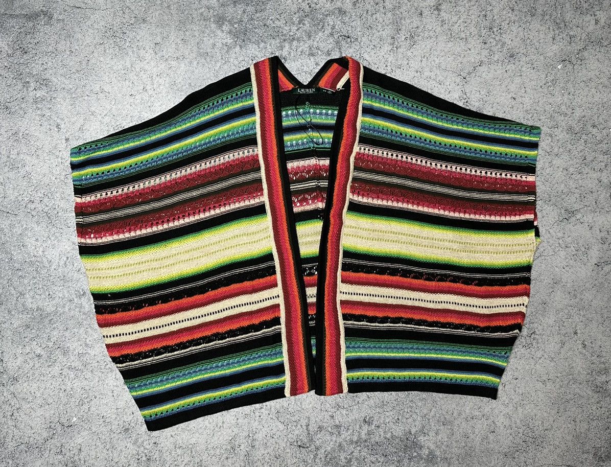 Polo Ralph Lauren Polo Ralph Lauren Striped Western Poncho Cardigan Sweater Size M / US 6-8 / IT 42-44 - 5 Thumbnail