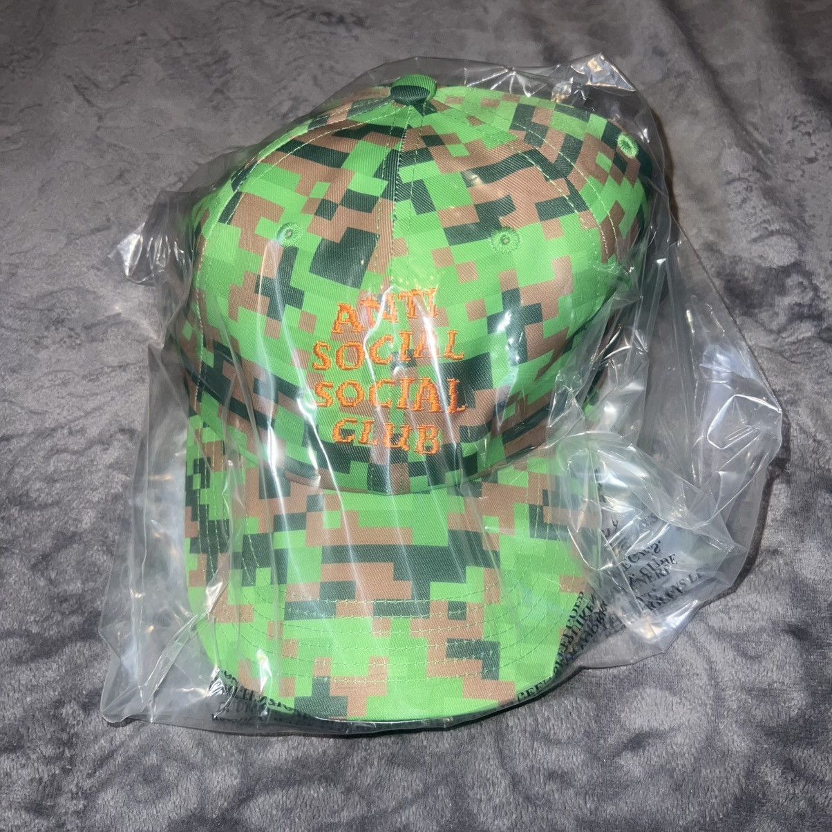 Anti Social Social Club NEW Minecraft x Anti Social Social Club Pixel Camo 6P Hat Size ONE SIZE - 7 Thumbnail