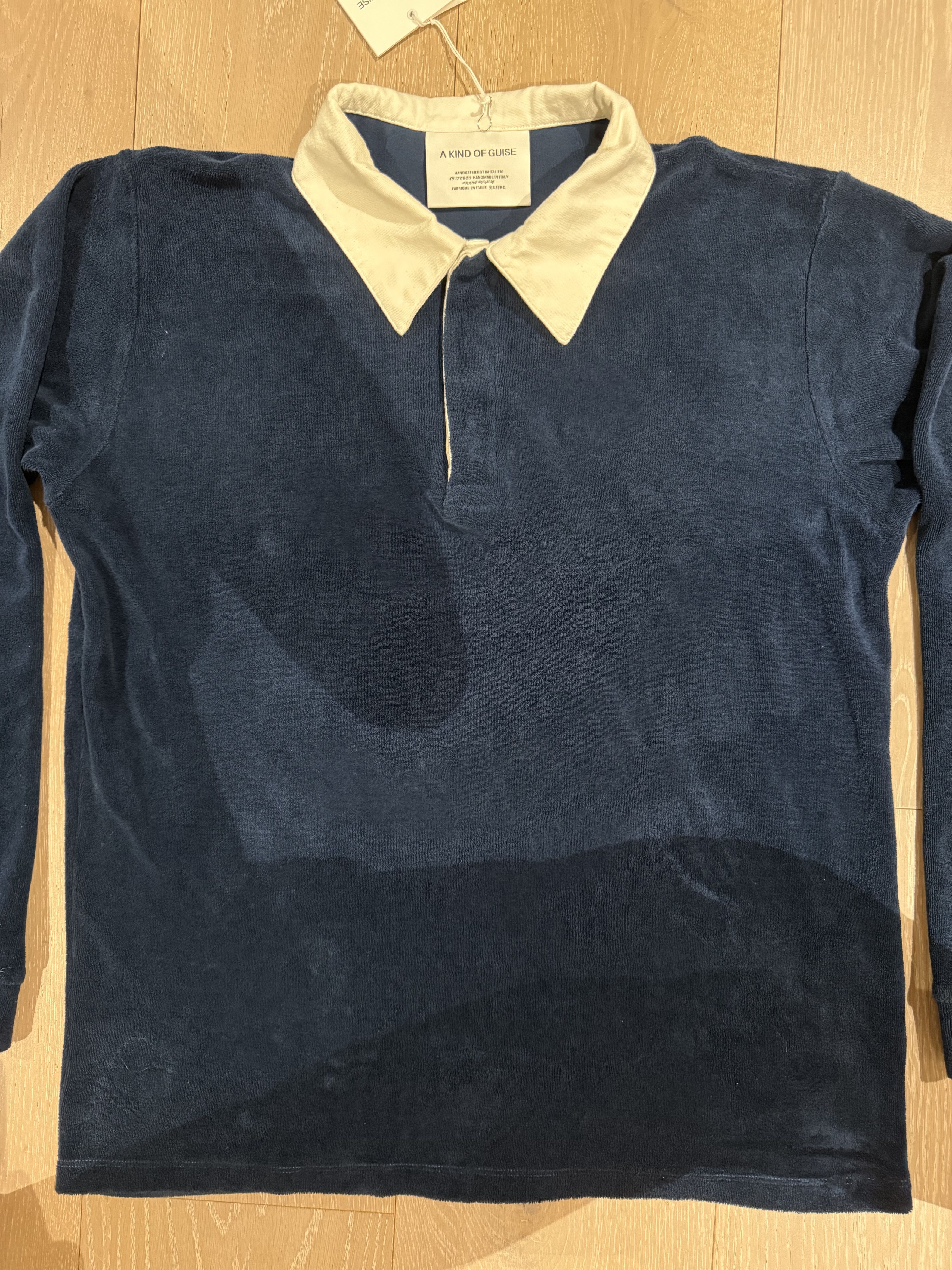 A Kind Of Guise 💚 AW23 A Kind of Guise Rayk Rugby Shirt Petrol Velvet NEW Size US M / EU 48-50 / 2 - 7 Thumbnail