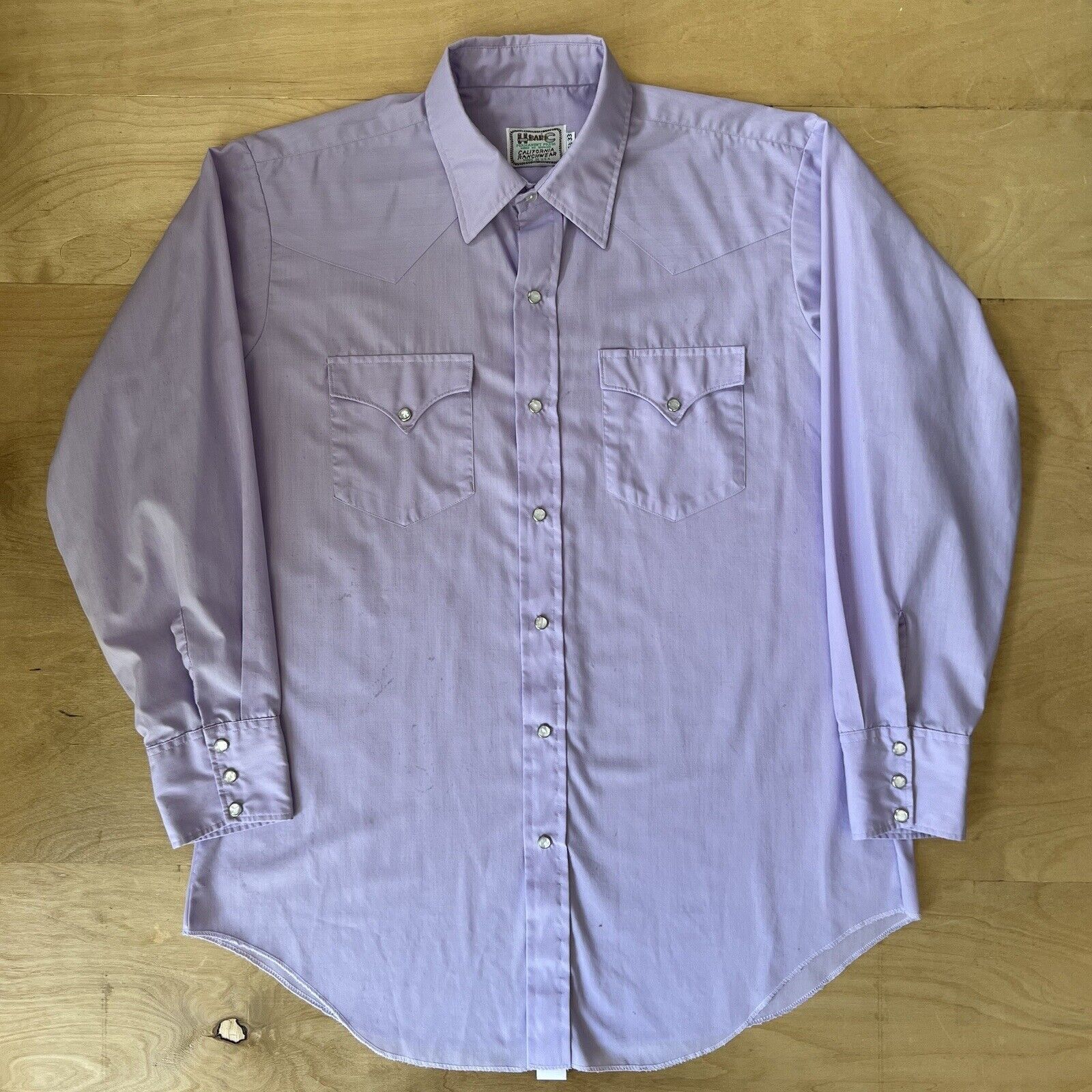 Vintage Vintage H Bar C Pearl Snap Shirt 16.5 Purple Western Wear Size US XXL / EU 58 / 5 - 1 Thumbnail
