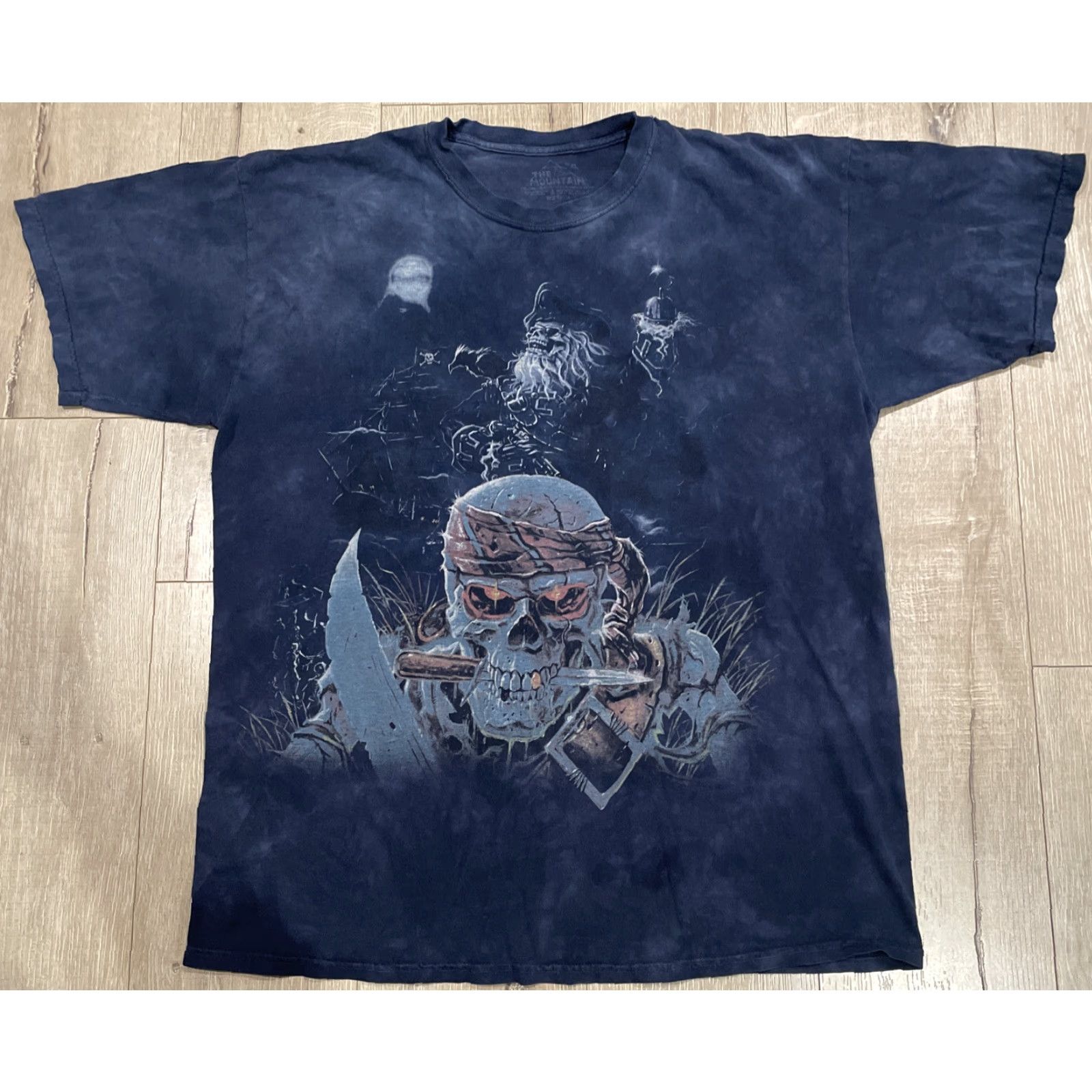 The Mountain VINTAGE The Mountain Graphic Pirate T Shirt XL Blue Skull Ship Tie Dye Tee Juniors? Size US XL / EU 56 / 4 - 3 Thumbnail