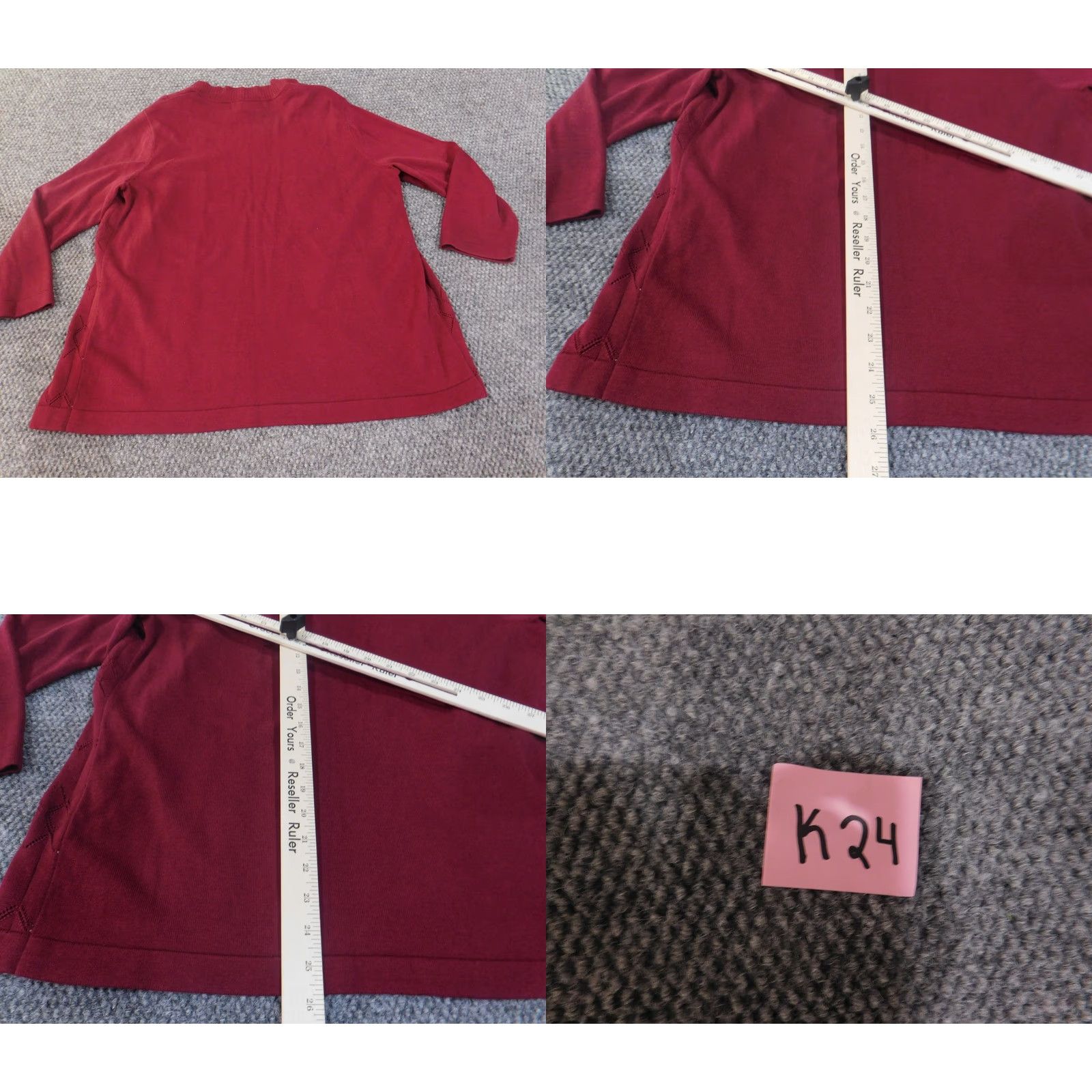 Vintage Alfred Dunner Sweater Cardigan 3/4 Sleeve Womens Small Red Knit Pattern Top Size S / US 4 / IT 40 - 11 Thumbnail