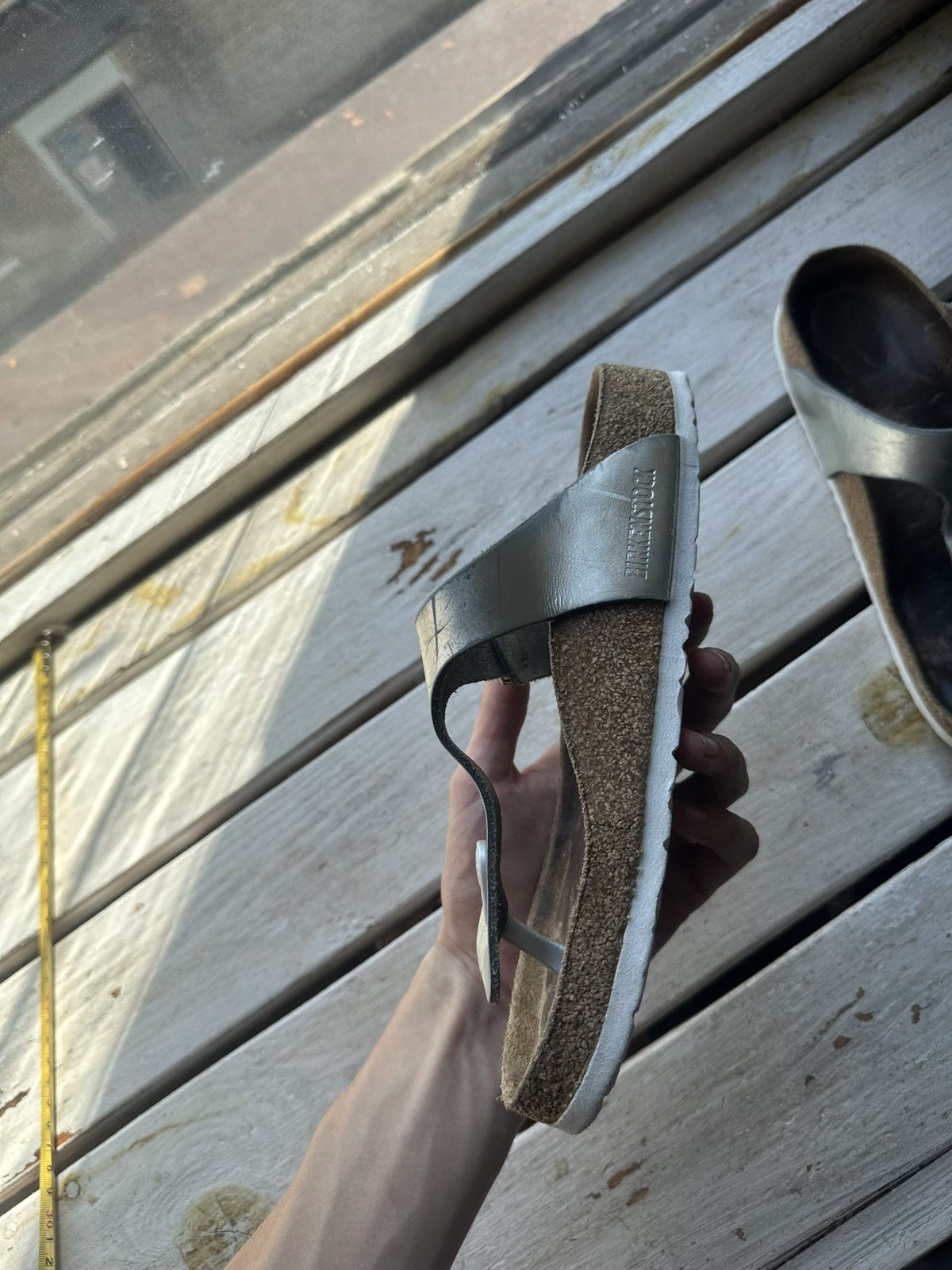 Birkenstock 🚨Vintage Birkenstock 38 silver Luxe Sandals rare slides Size US 8 / IT 38 - 4 Thumbnail