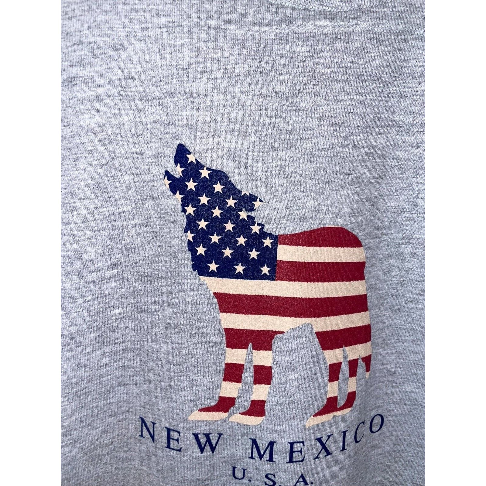 Jerzees Vintage New Mexico Shirt NM USA Gray Wolf Tee 90s VTG Large Size US L / EU 52-54 / 3 - 3 Thumbnail