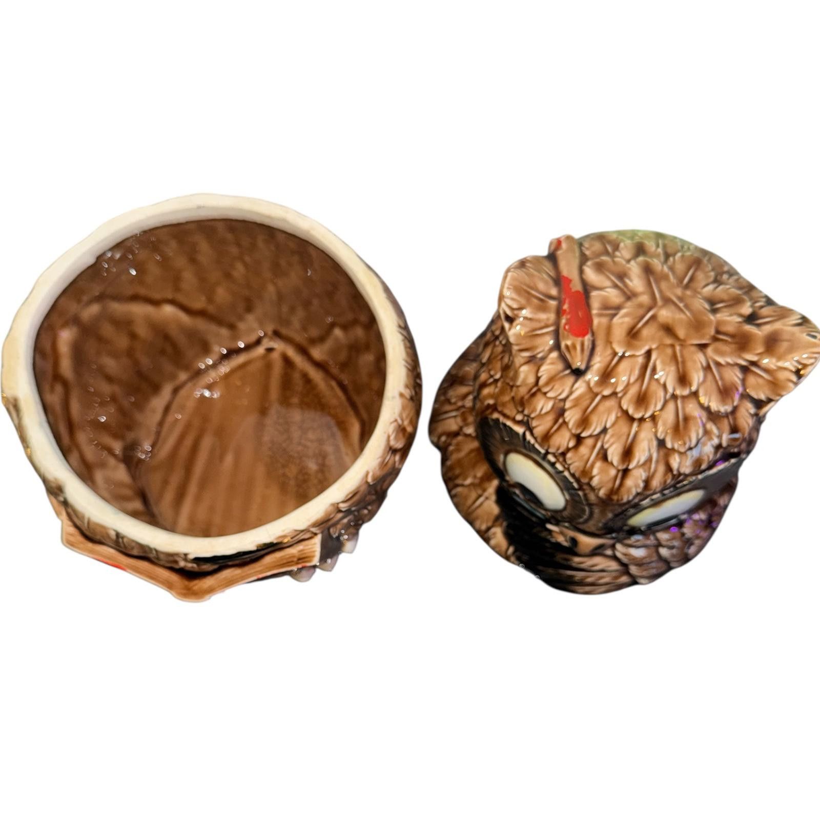 Unknown London Japanese Owl-Shaped Ceramic Kitchen Storage Cookie Jar w Lid Size ONE SIZE - 3 Thumbnail