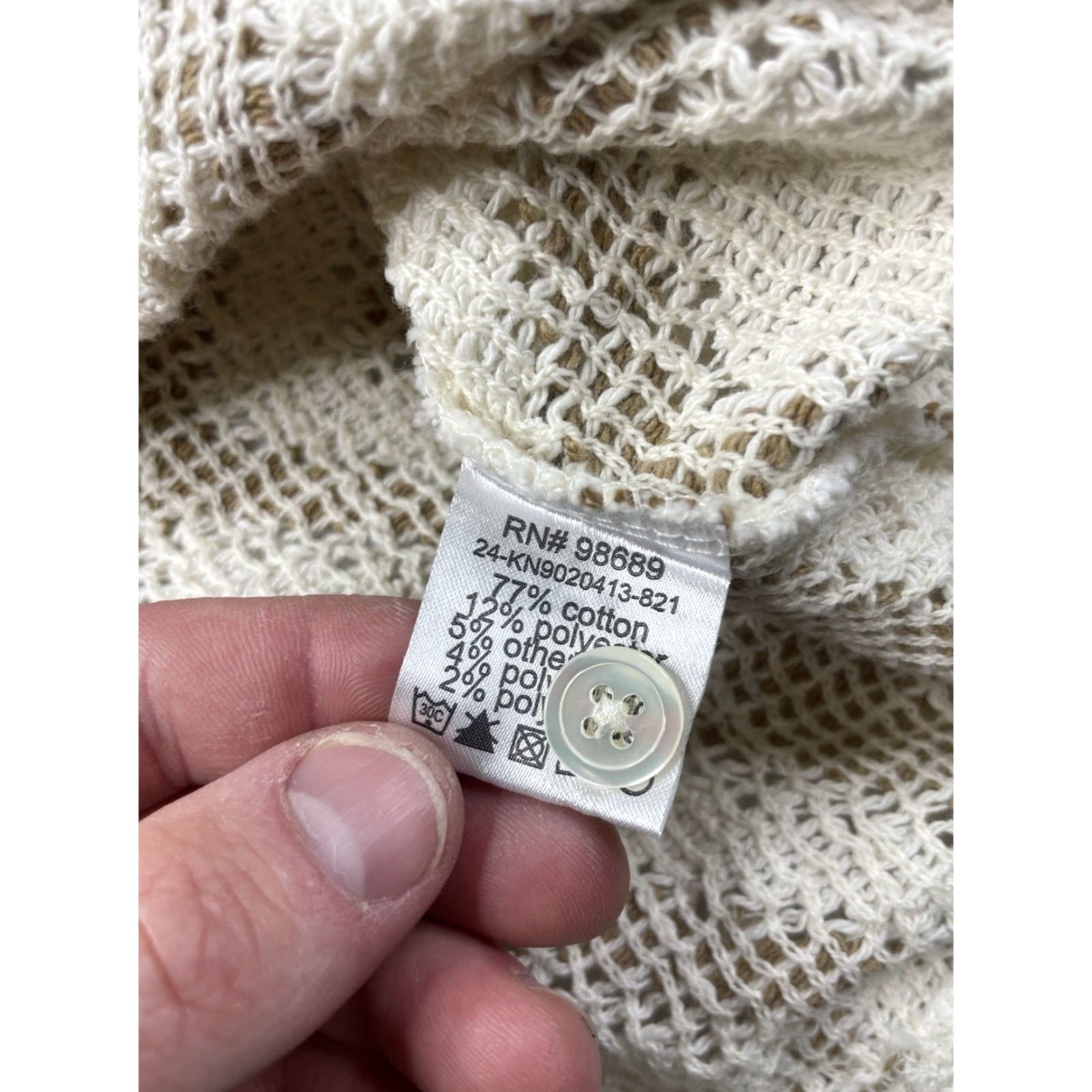 Todd Snyder Todd Snyder Men Shirt Button-Up Beiges Diamond Open Knit 2XL Short Sleeve Cotton Blend Cabana Button-Down Mens XXL Size US XXL / EU 58 / 5 - 7 Thumbnail