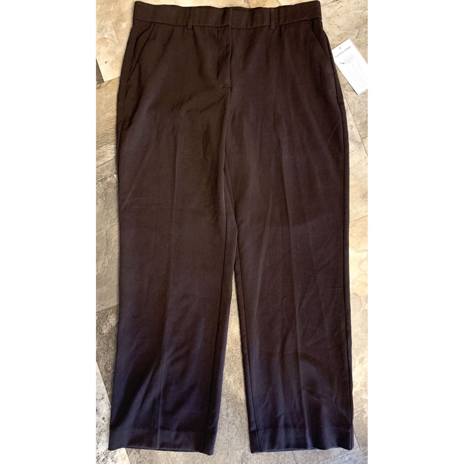 Vintage Sag Harbor Pants Women 10P Brown Petite Stretch Straight Leg Trousers 780 Dress Pants Slimming Pockets Belt Loops Size 32" / US 10 / IT 46 - 6 Thumbnail