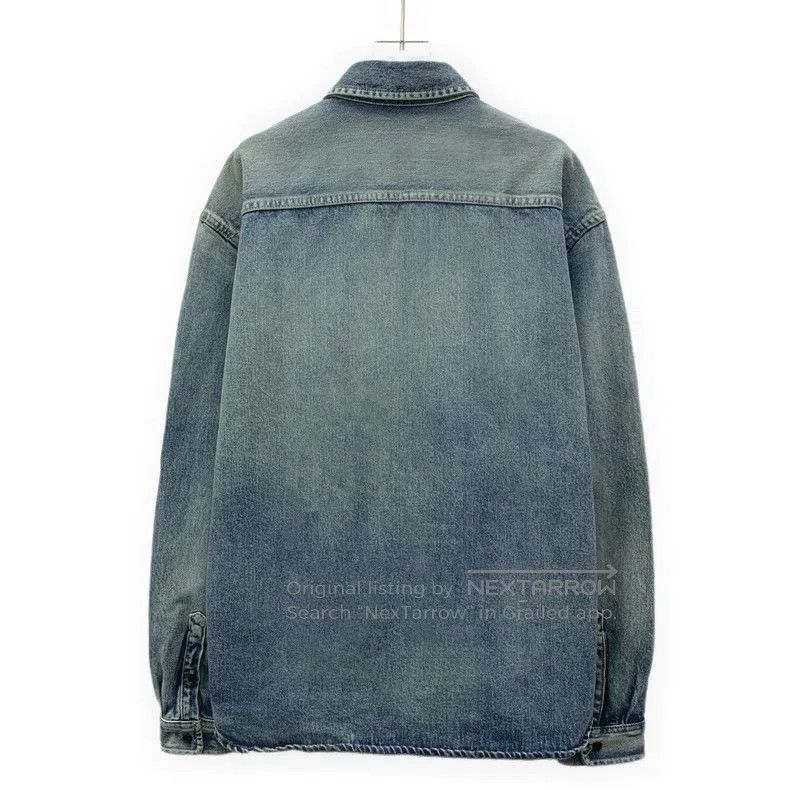 Saint Laurent Paris Saint Laurent Paris Blue Logo Embroidered Washed Distresse Size US XL / EU 56 / 4 - 2 Thumbnail