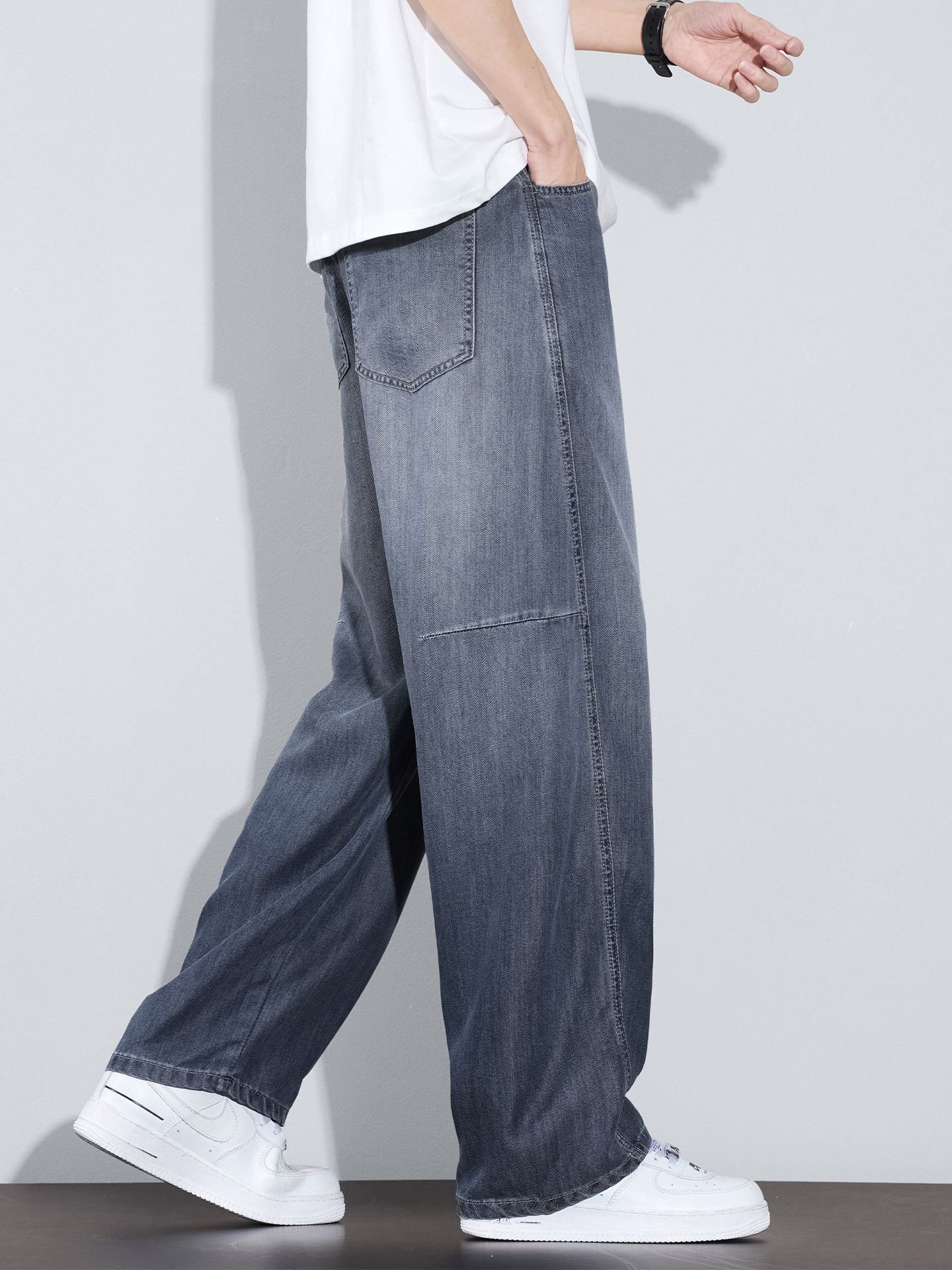 Vintage Men's loose wide-leg casual curved jeans Size US 32 / EU 48 - 4 Thumbnail