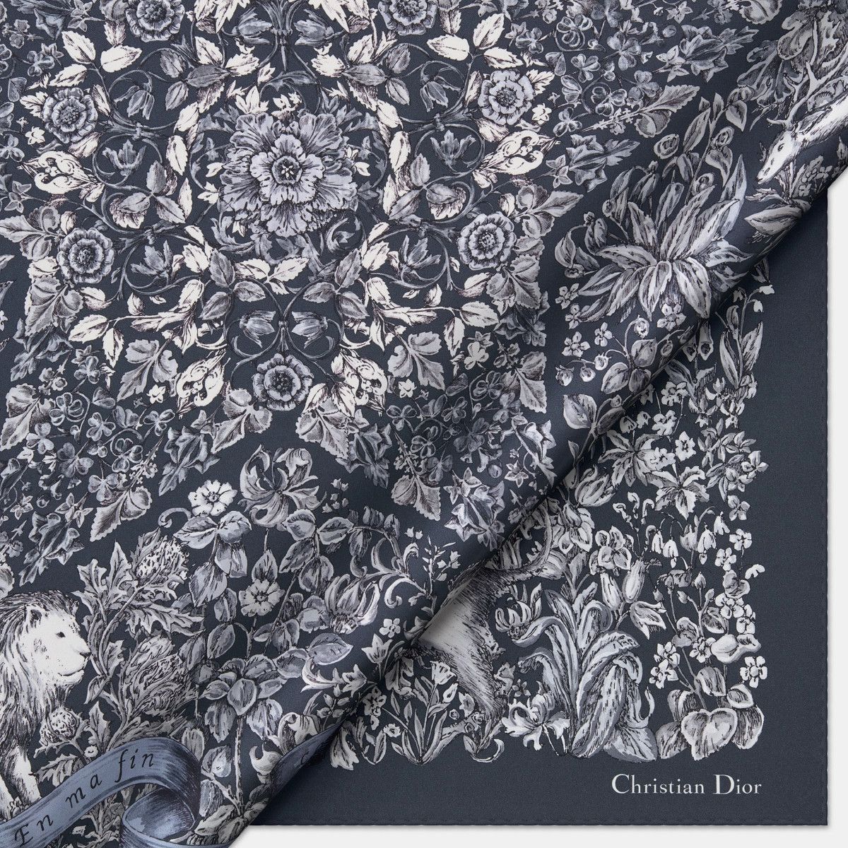 Dior o1bcso1str0226 Size:OS/90 Square Scarf in Nevy Blue/White Size ONE SIZE - 2 Thumbnail