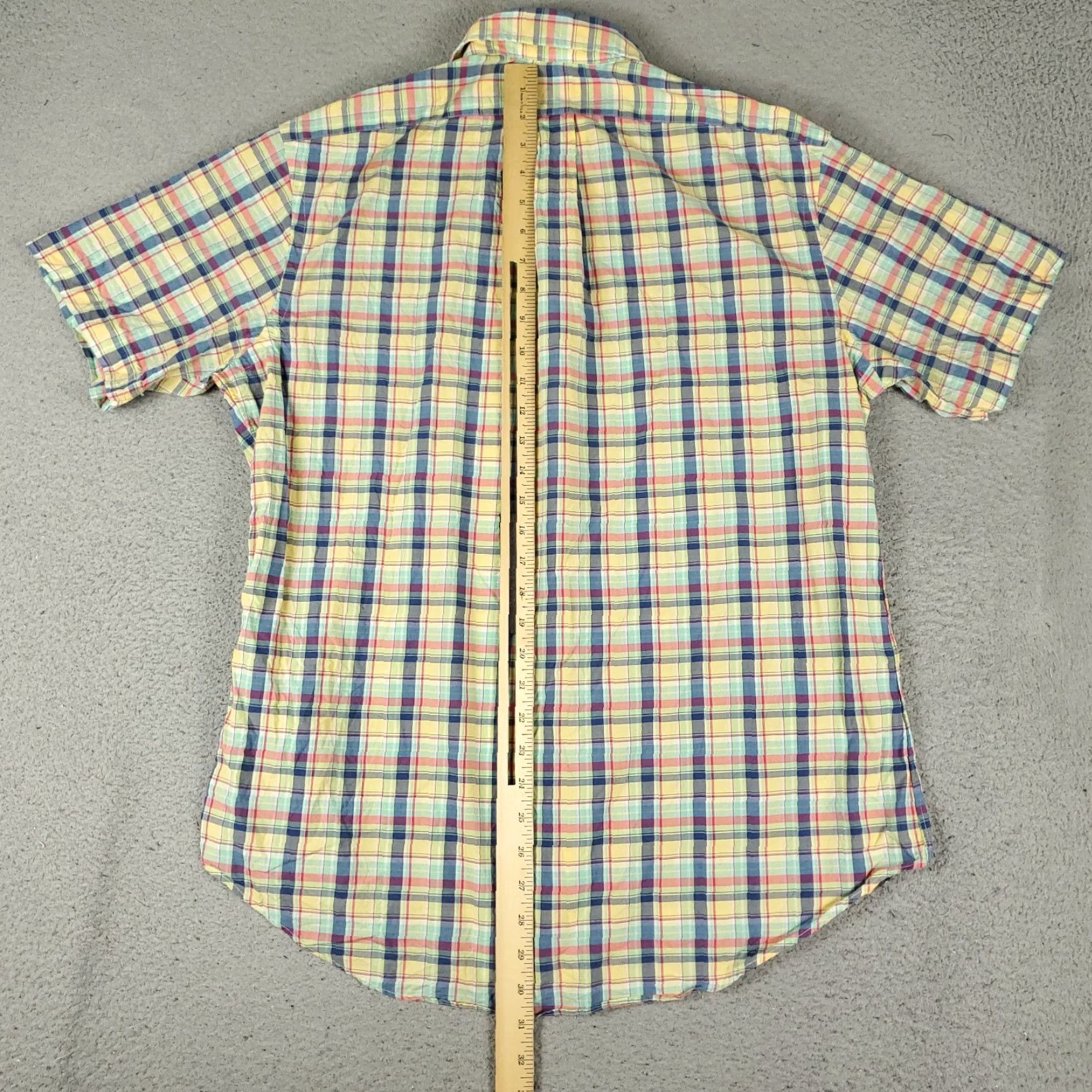 Ralph Lauren Ralph Lauren Shirt Mens Large Yellow Plaid Button-Up Short Sleeve Casual Classic Preppy 90s Style Mens Size US L / EU 52-54 / 3 - 4 Thumbnail