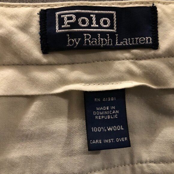 Polo Ralph Lauren polo Ralph Lauren men's gray 100%wool dress pants size:34/31 Size 34S - 7 Thumbnail