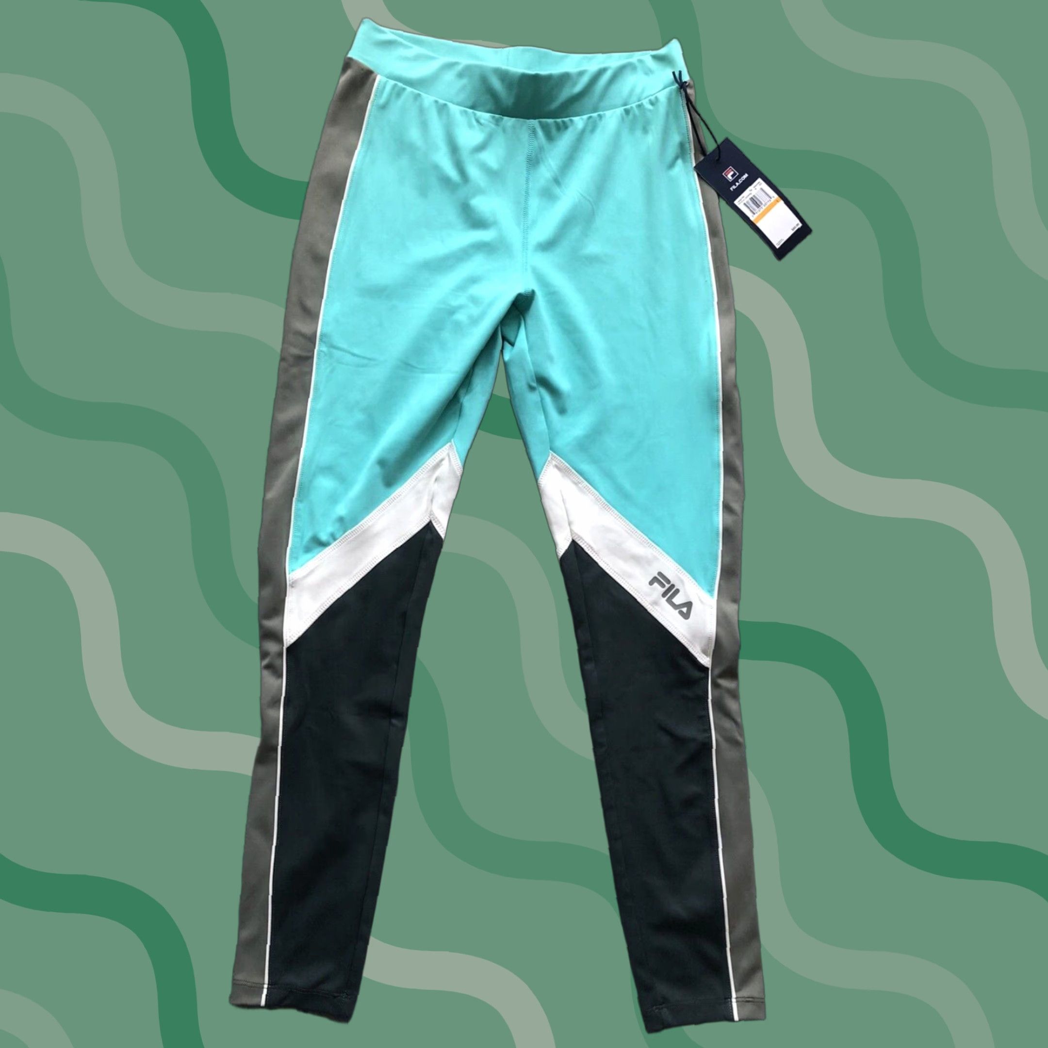 Fila NWT New Fila Sonya Leggings Women’s SMALL Green Teal With Pockets MSRP 0 Size 28" / US 6 / IT 42 - 1 Thumbnail