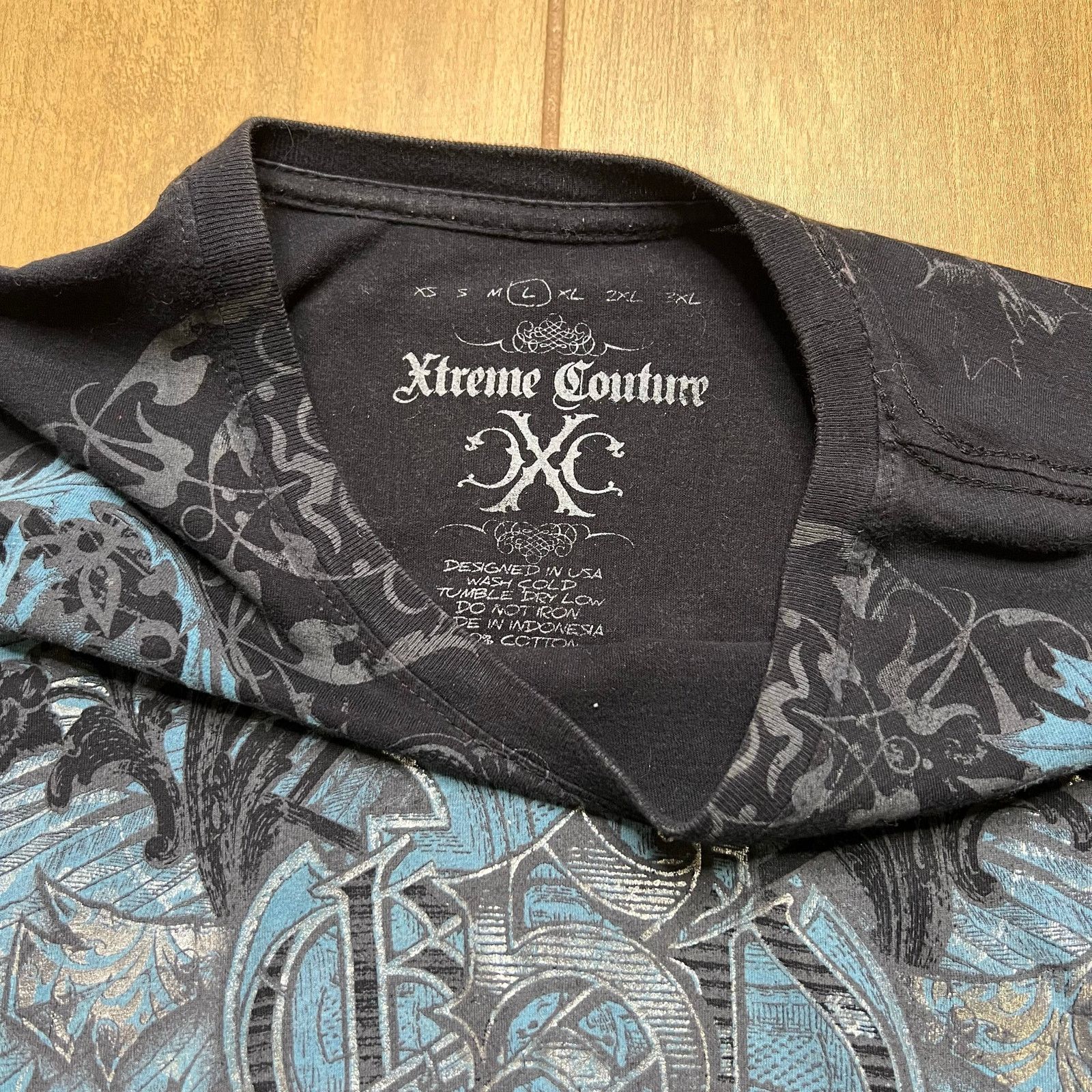 Vintage Y2K Xtreme Couture Affliction Style T Shirt Black Sz Large Size US L / EU 52-54 / 3 - 3 Thumbnail